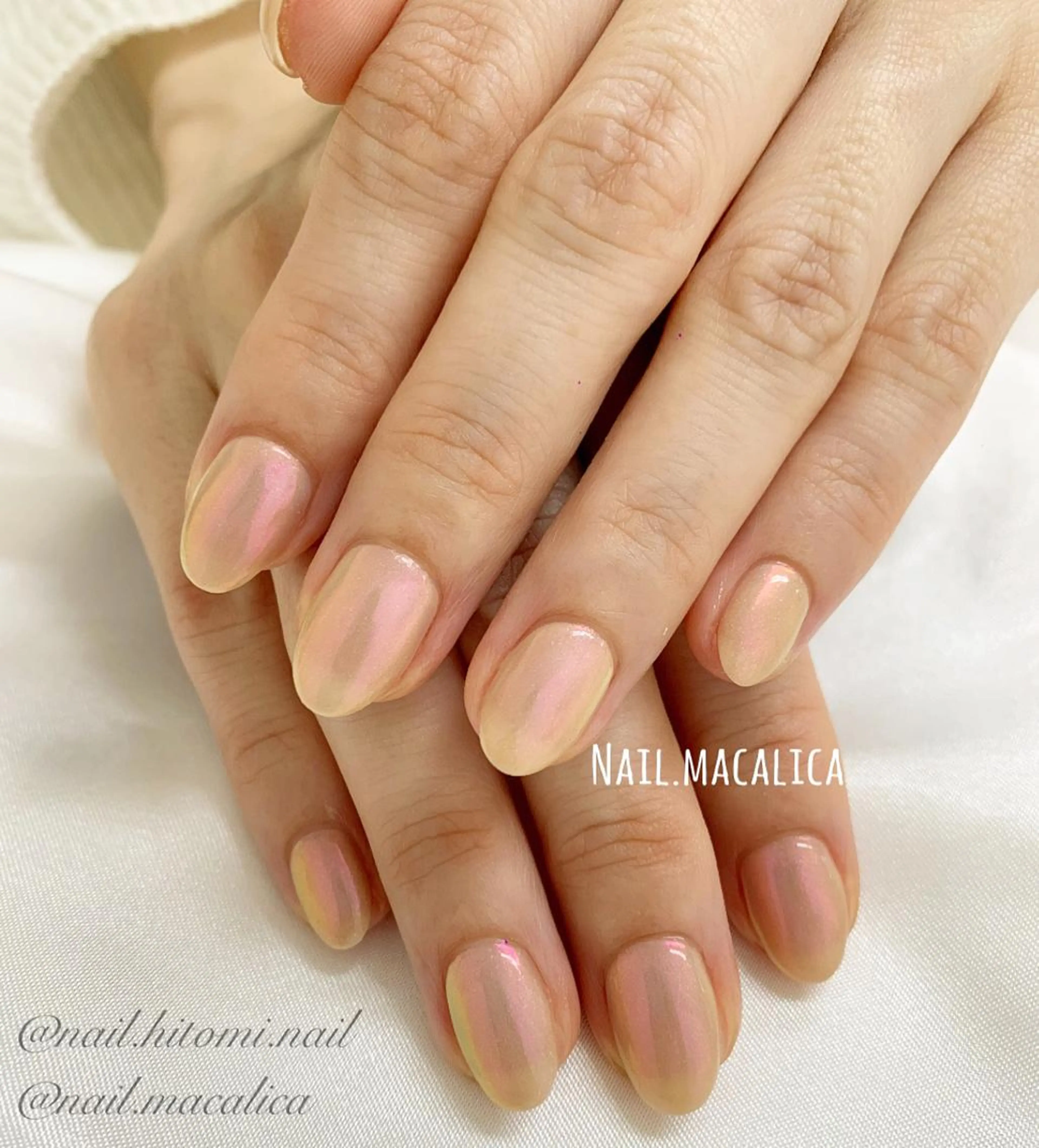 ネイル ミラーネイル ピンク ハンドネイル Nail macalicaのネイルデザイン