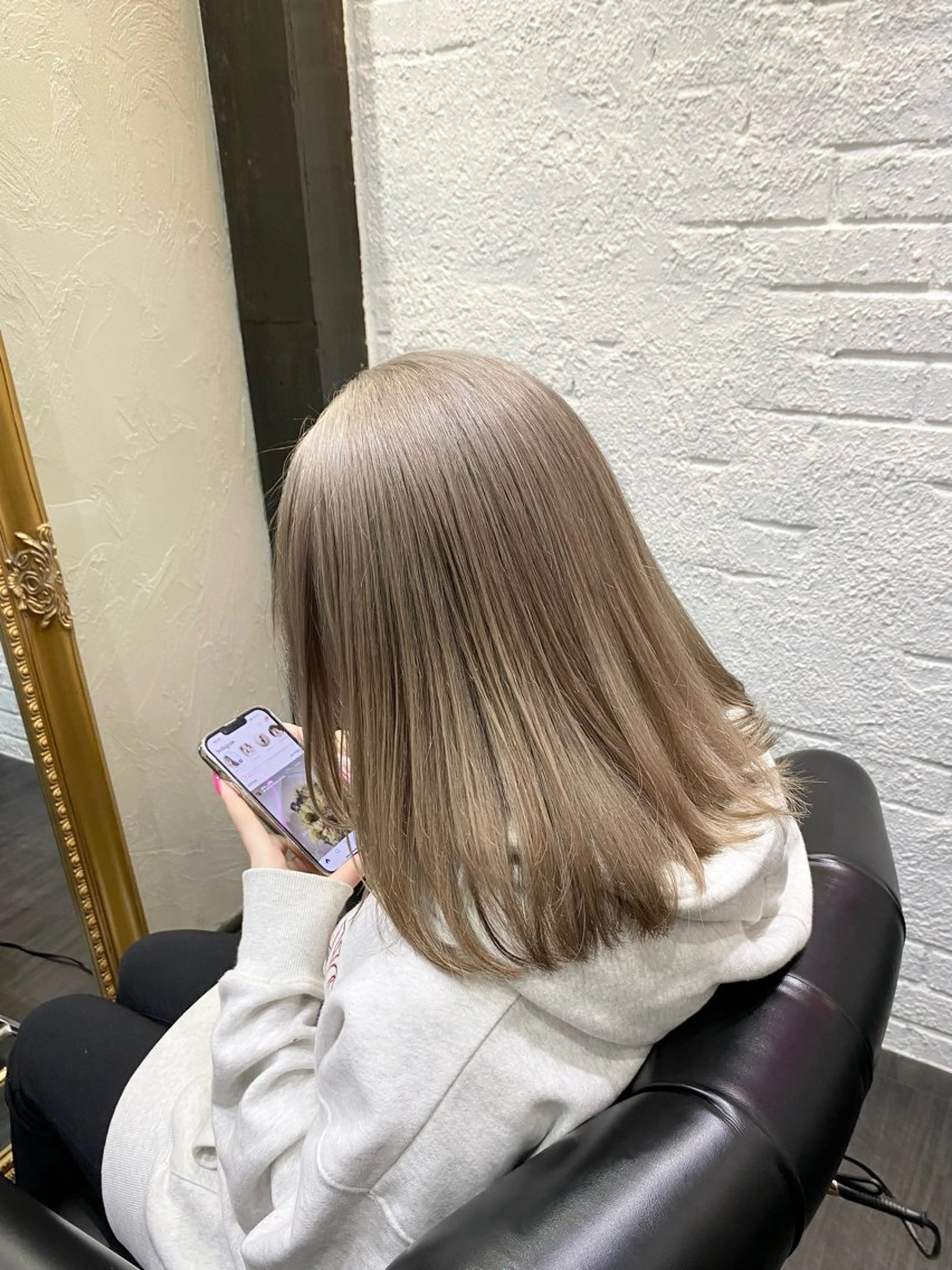 ミディアム カラー パーマ ヘアアレンジ メンズ キッズ HairSignature所属・ブリーチ指名神戸 No.1美容師RENのヘアスタイル