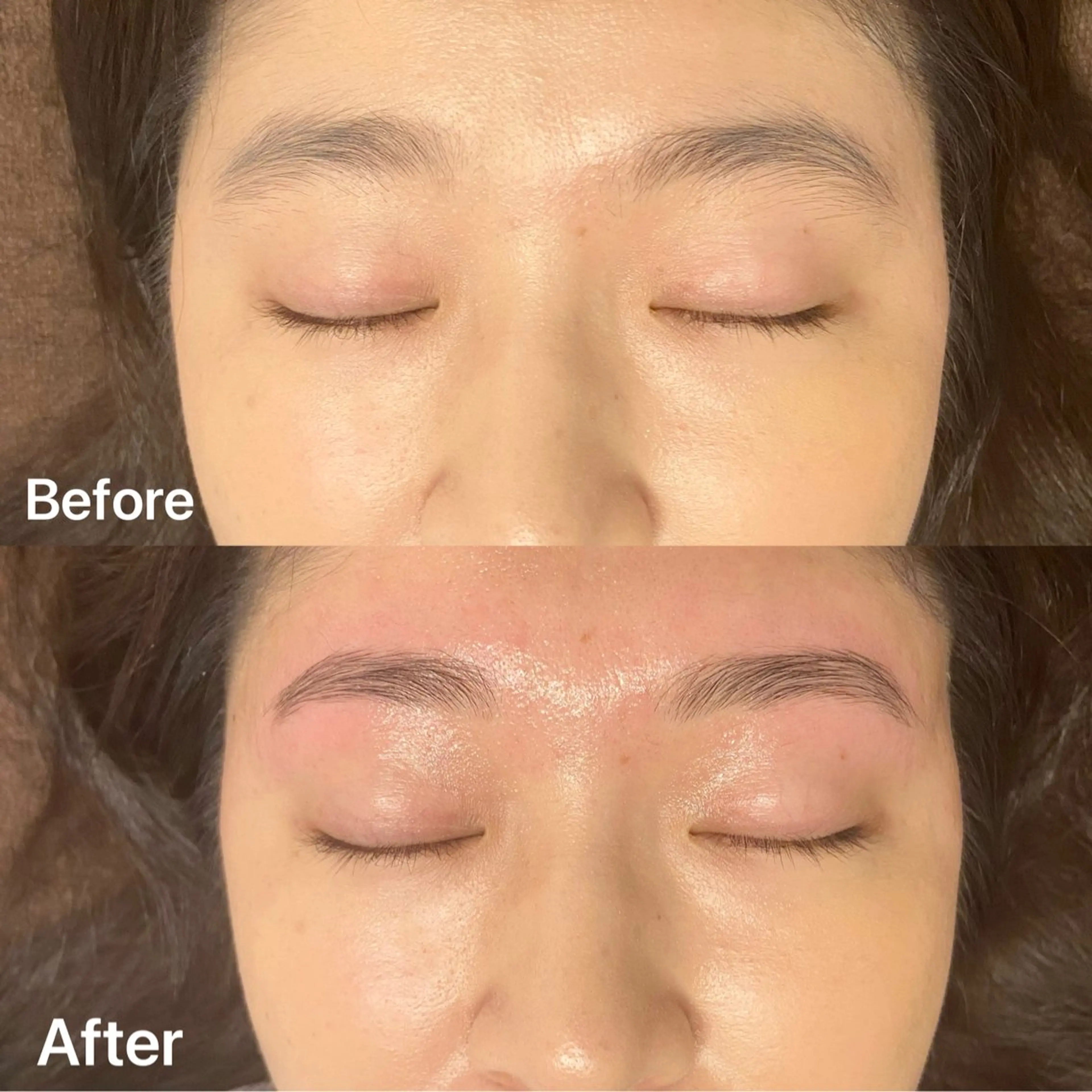 【ミニモ学割】HBL眉癖改善施術+フェイシャルワックス脱毛(鼻or口周り)カウンセリング→眉癖改善→ワックス脱毛→毛抜きの写真