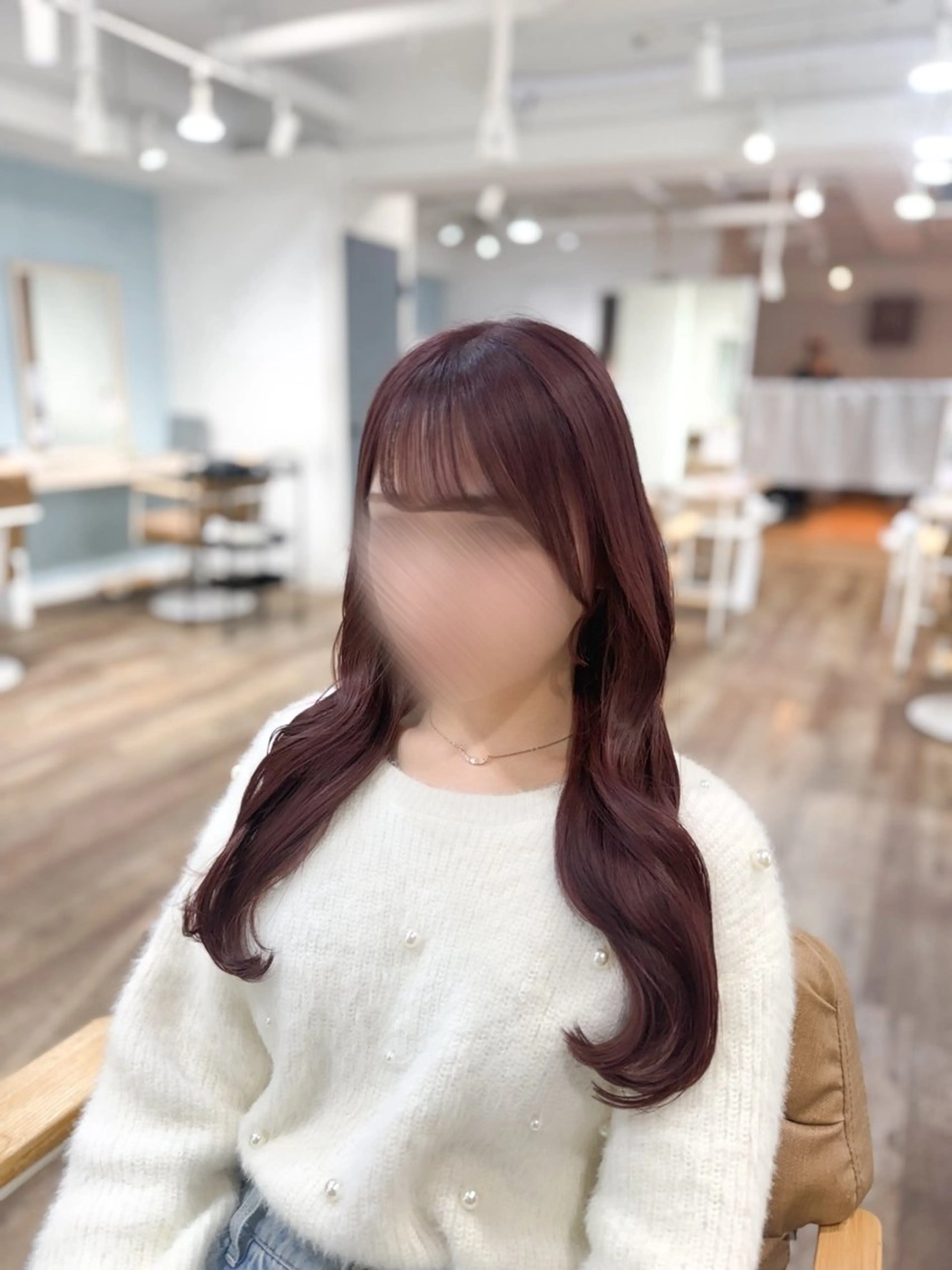 ロング カット ヘアカラー トリートメント ピンク・ラベンダー/ レイヤー/NANAのヘアスタイル