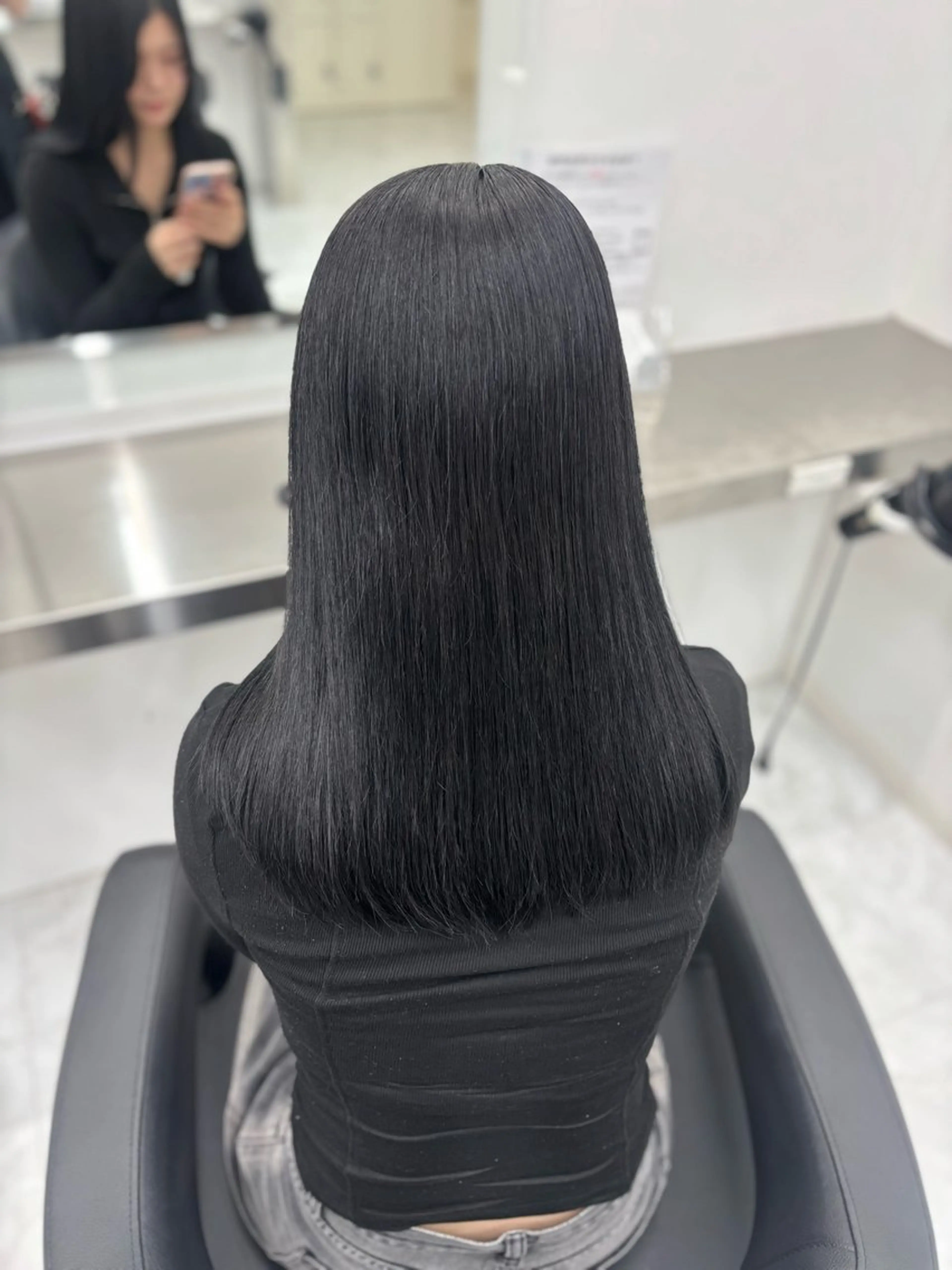 ロング カラー カット ヘアカラー 縮毛矯正 トリートメント 韓国風暗髪ヘア🤍 🫧MIREIのヘアスタイル