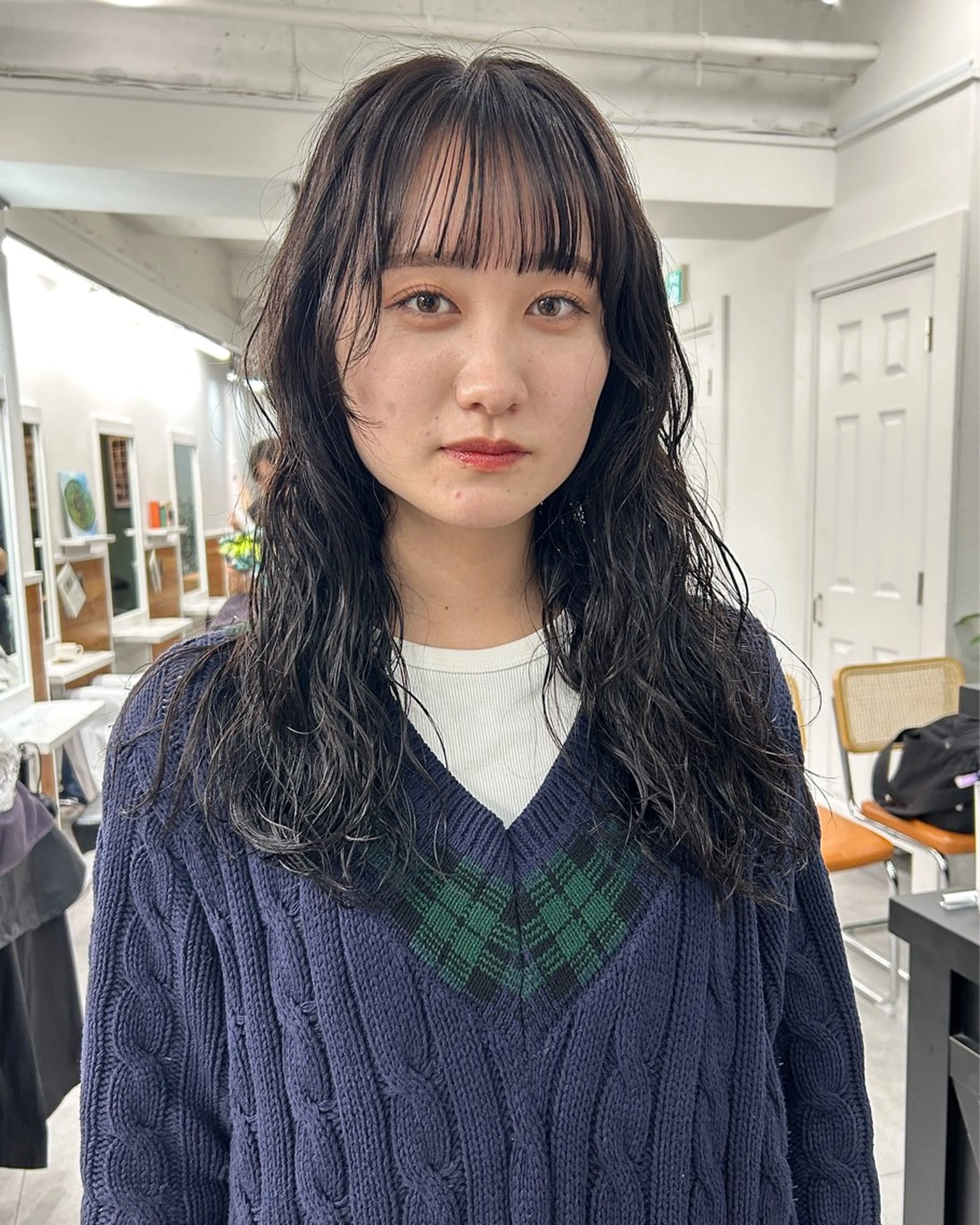 ロング パーマ カット パーマ トリートメント レイヤーボブ/ 艶カラー/サナ🌼のヘアスタイル