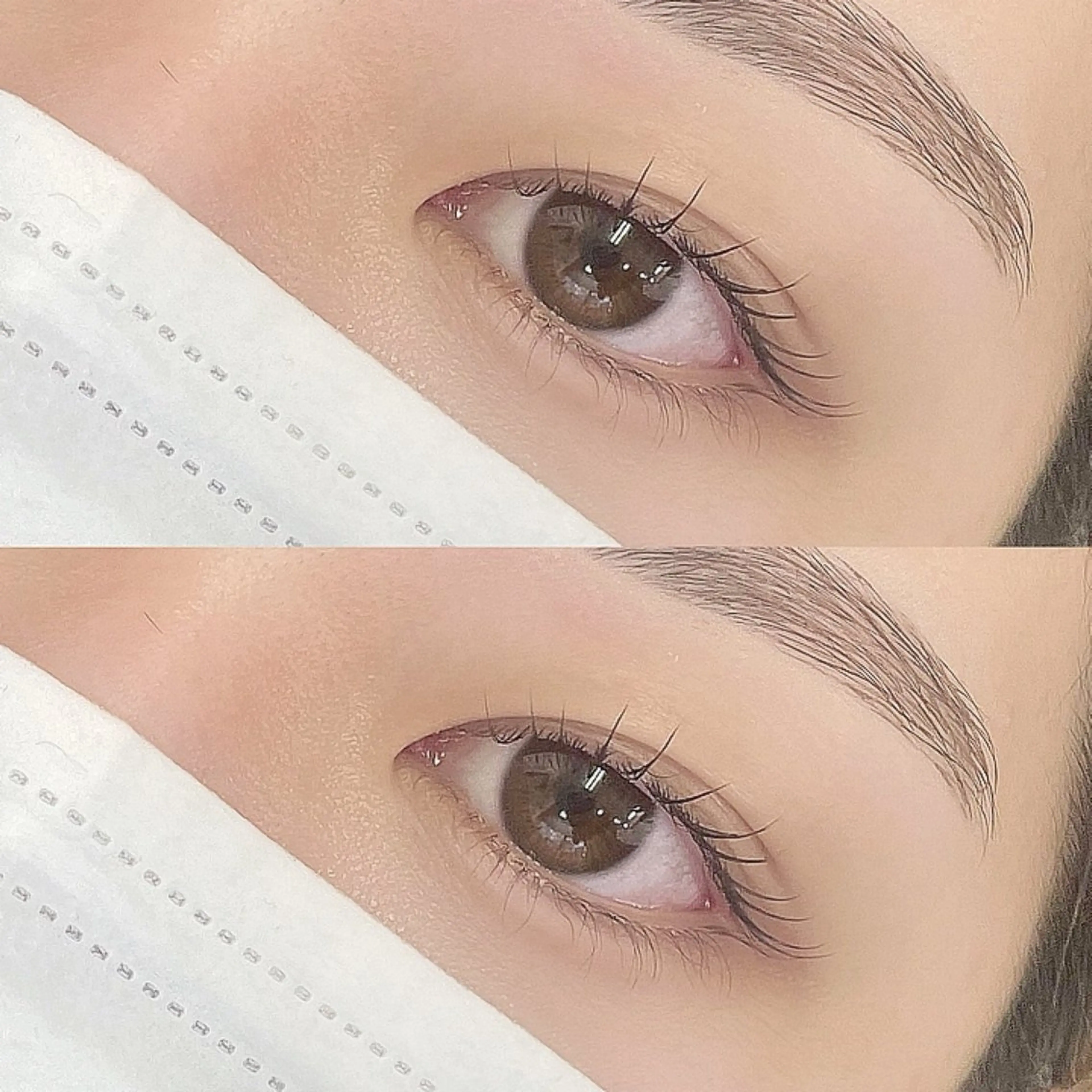 マツエク・マツパ 束感まつ毛 韓国風マツエク パリジェンヌラッシュリフト 下まつげエクステ 一重×まつ毛パーマ rei /meme まつパ アイブロウのマツエク・マツパデザイン