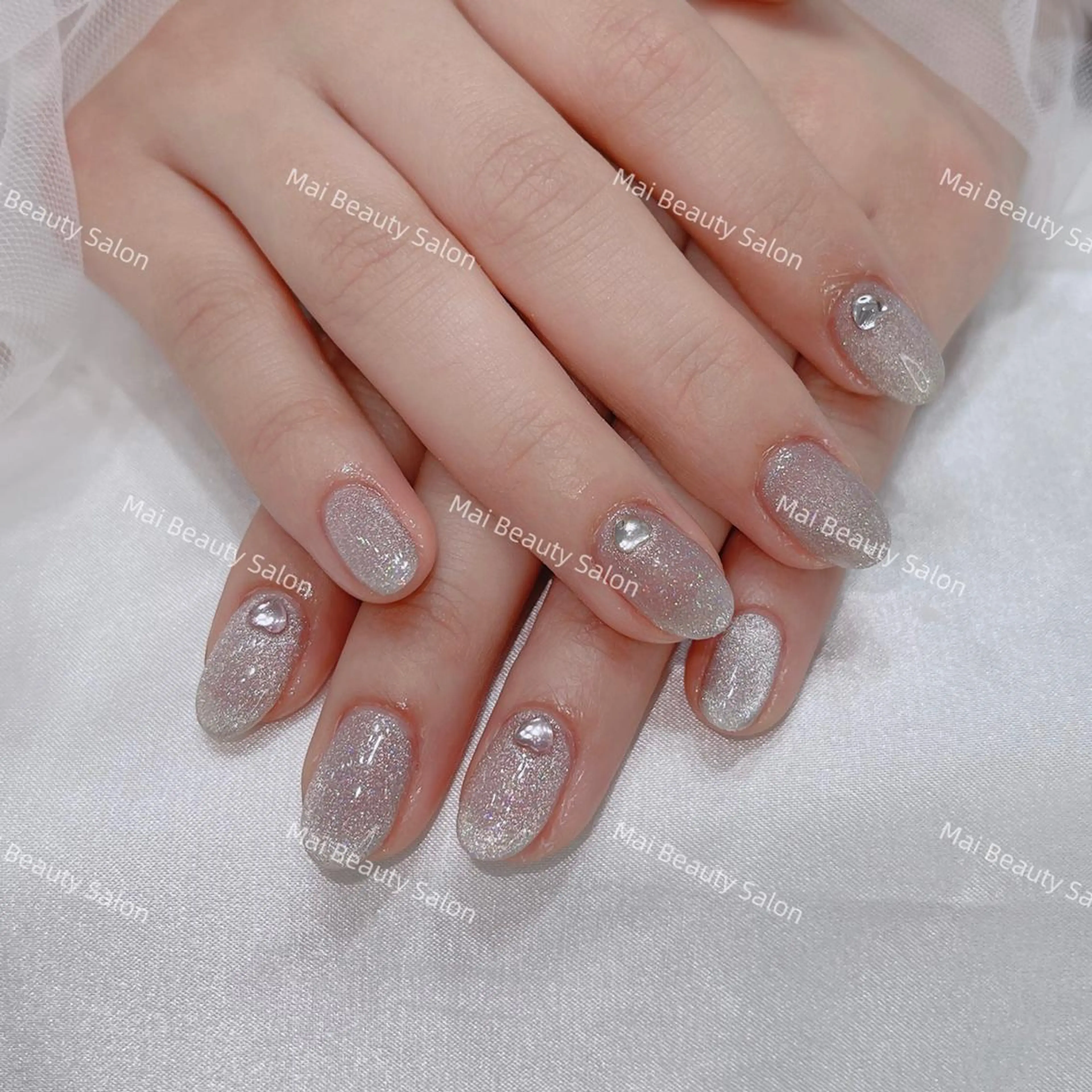 ネイル オーロラネイル 長さ出し フラッシュネイル フレンチネイル ジェルネイル MaiBeauty To  Toのネイルデザイン