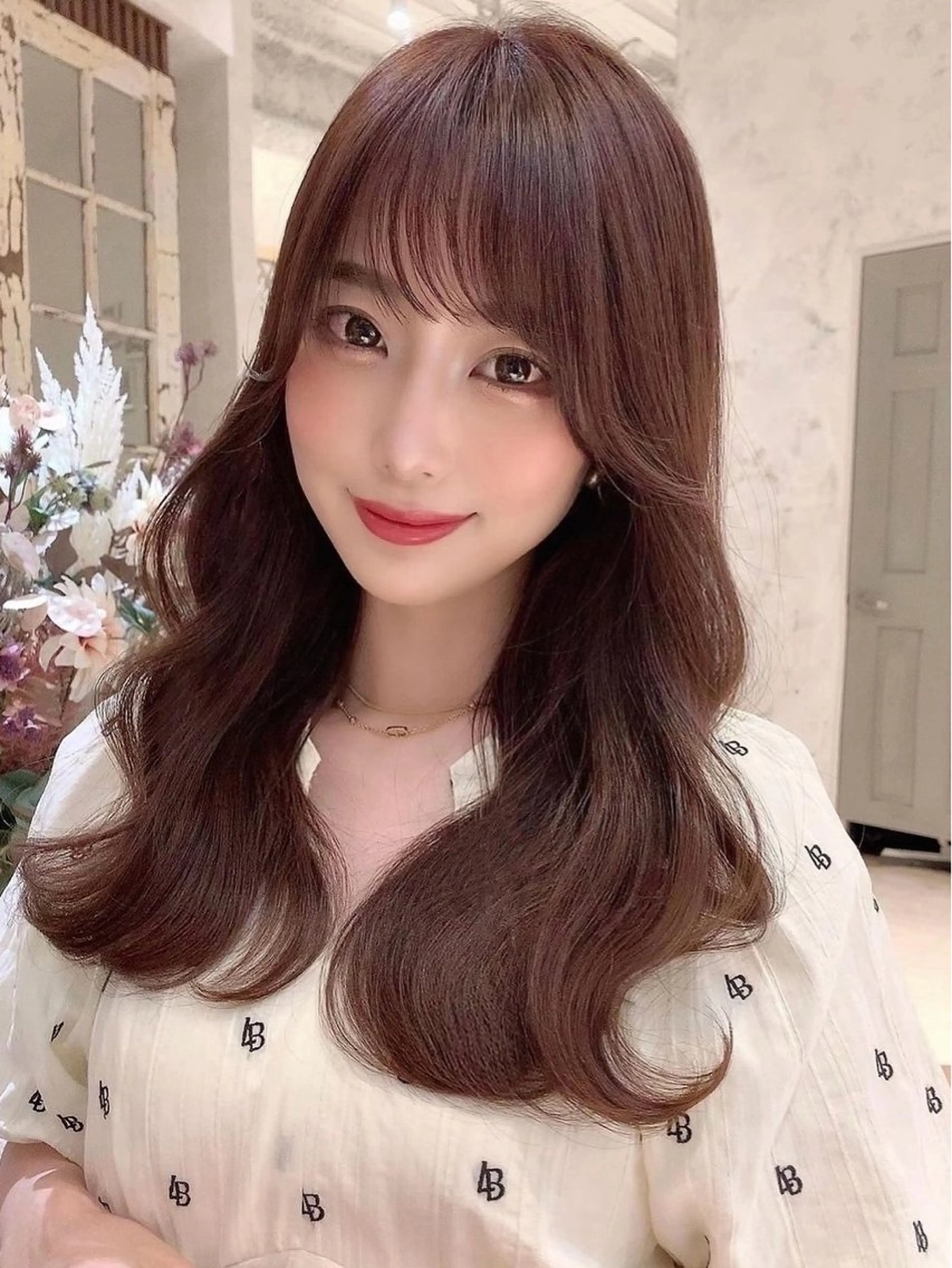 セミロング カラー カット ヘアカラー トリートメント 佐京春奈/縮毛矯正 髪質改善/美髪カラーのヘアスタイル