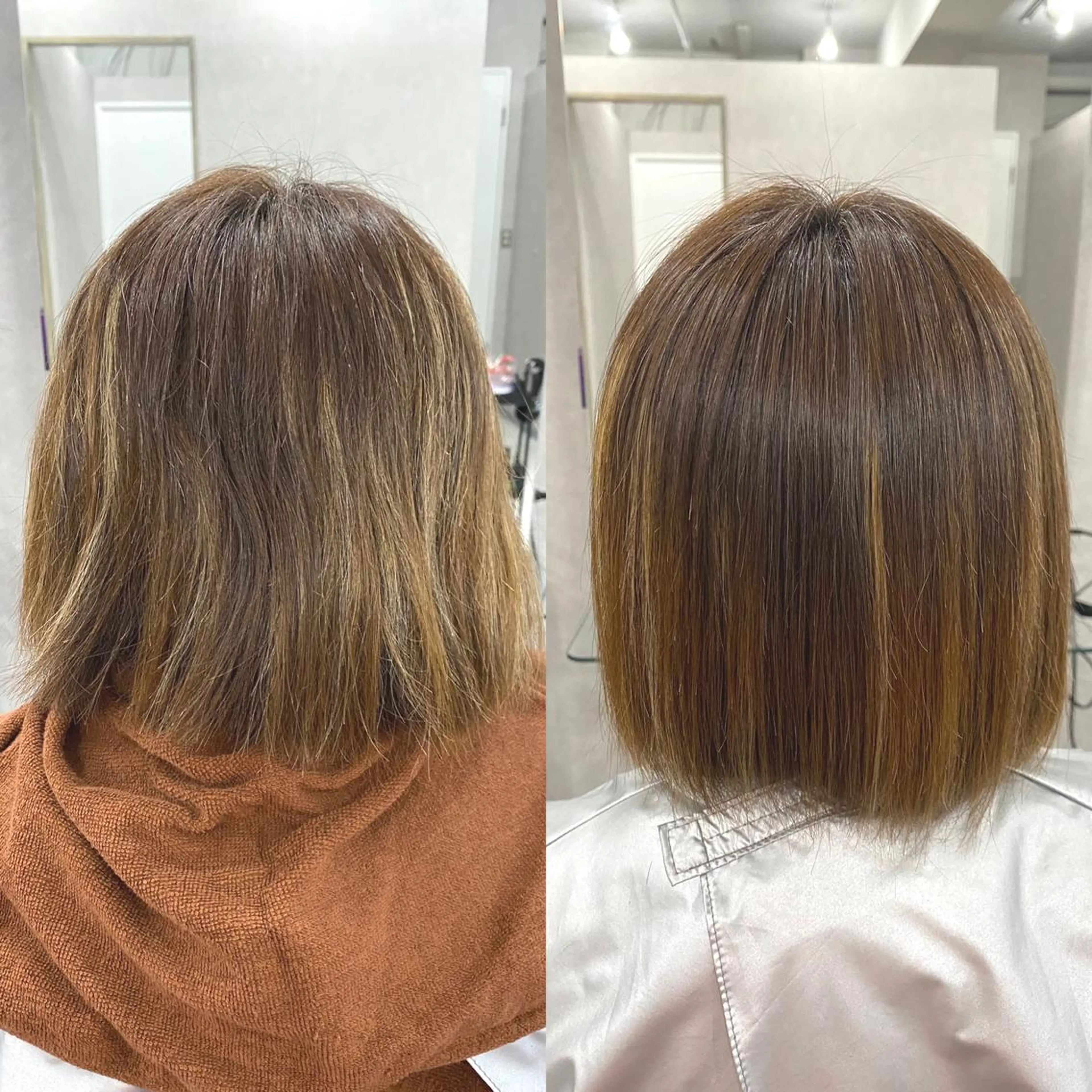 ミディアム カット 縮毛矯正 トリートメント ⭐️ショート⭐️美髪 矯正⭐️水口陸のヘアスタイル