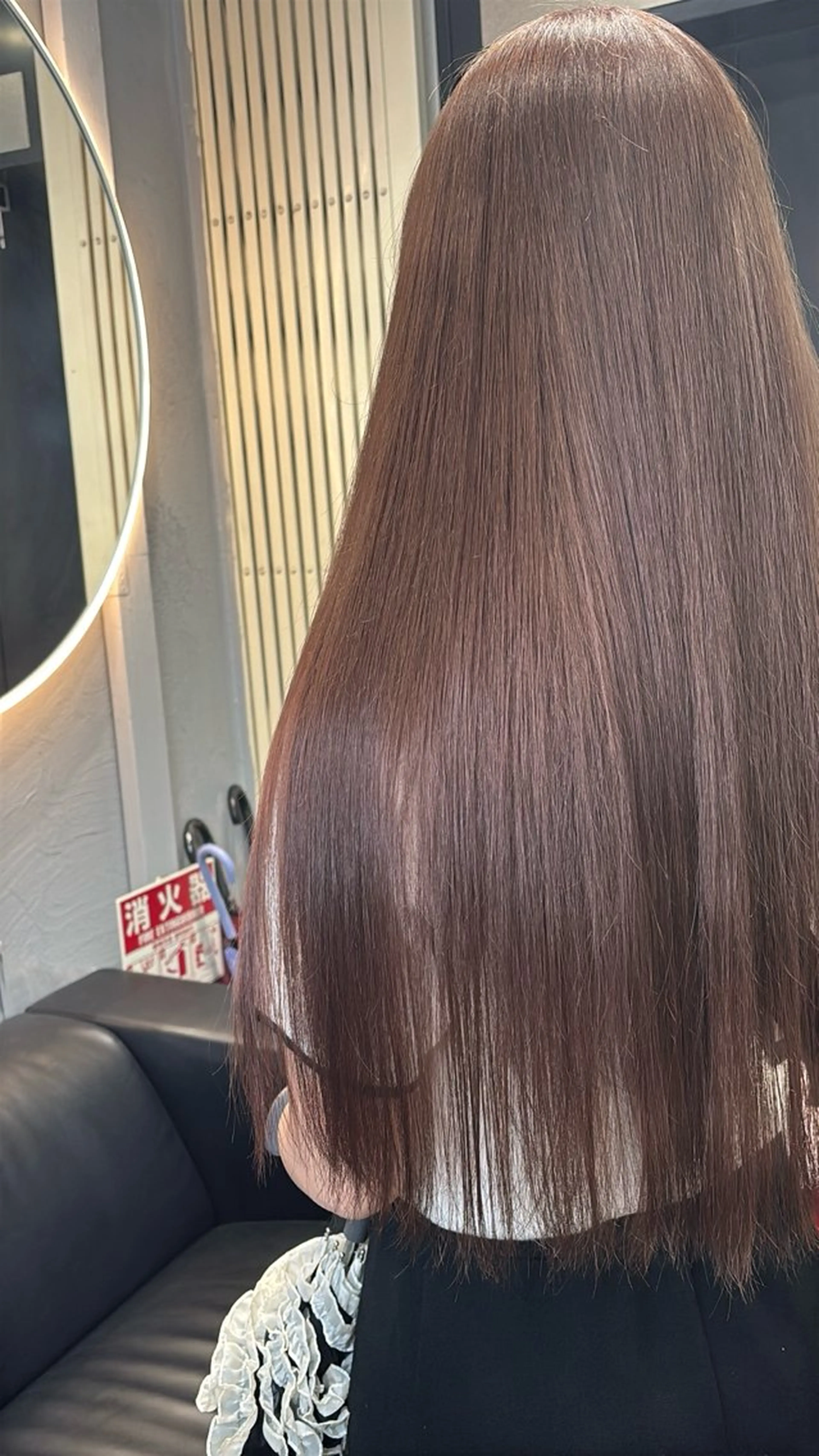 ロング ヘアカラー 韓国ヘア/ブリーチ無 しWカラー/オリーブのヘアスタイル