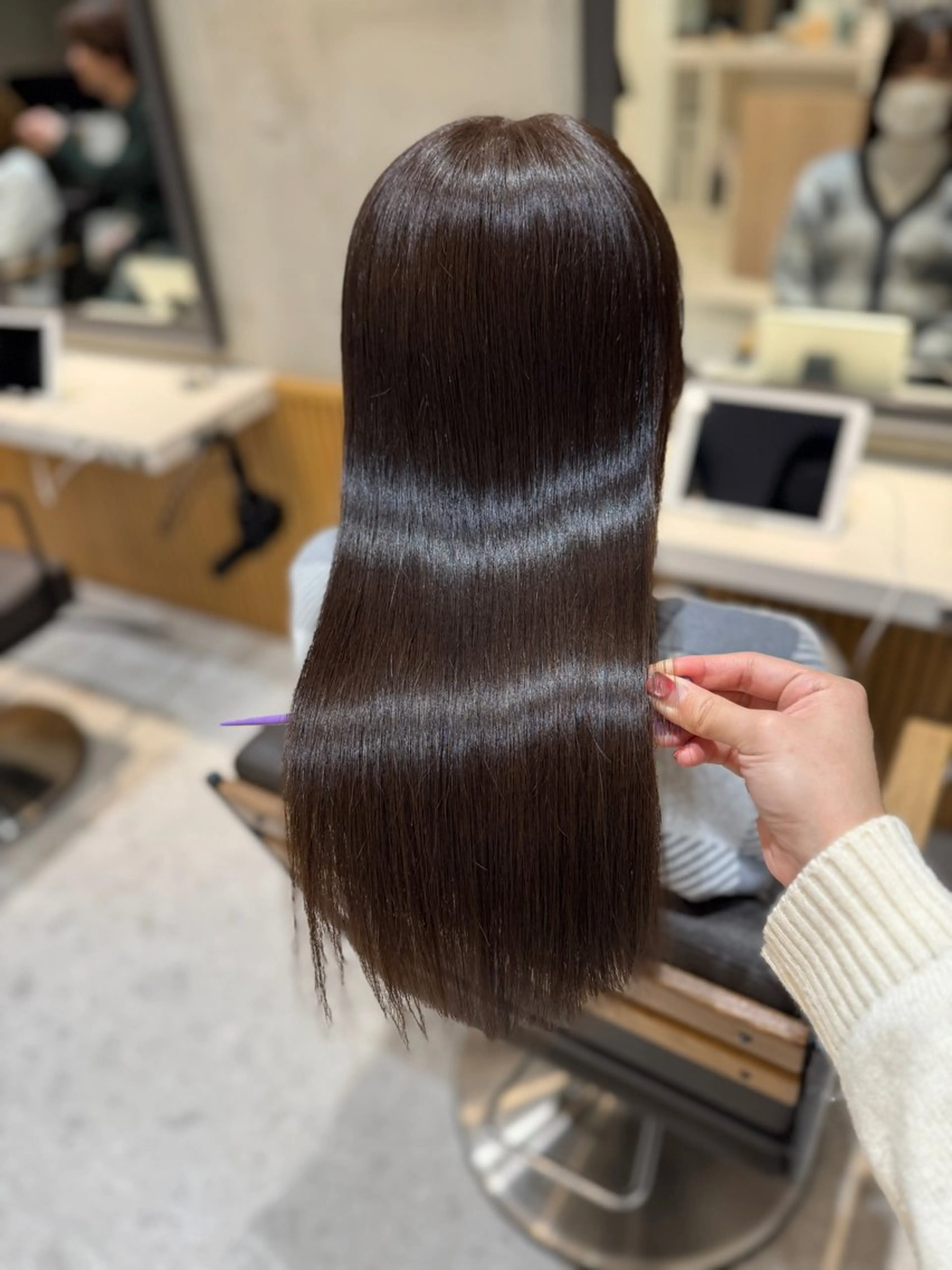 セミロング カラー 縮毛矯正 ブリーチなしWカラー ヘアセット🎀はるかのヘアスタイル