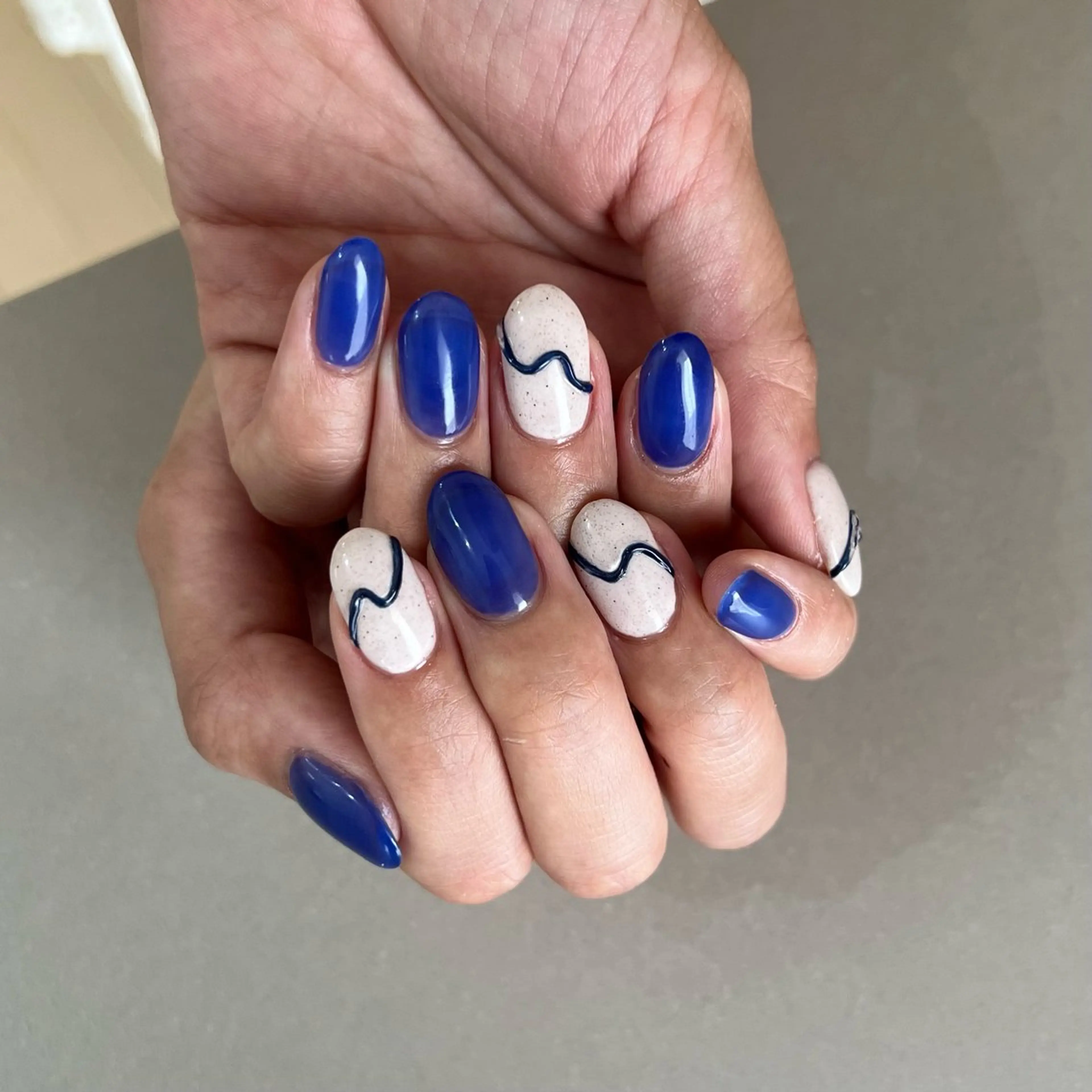 ネイル アートネイル ブルー Momoka ネイリスト福岡/薬院のネイルデザイン