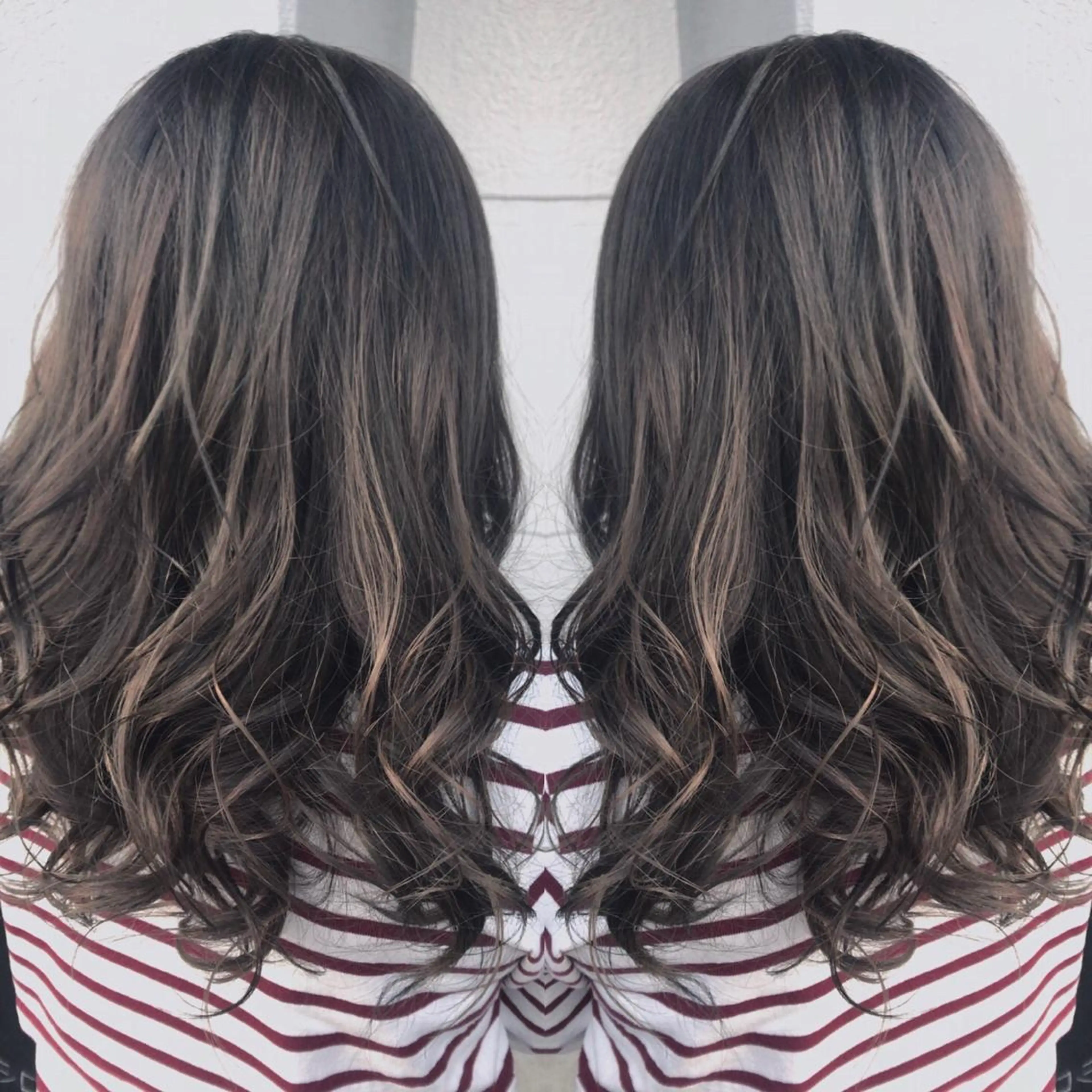 セミロング カラー レイヤーカット匠 イソザキノリユキのヘアスタイル