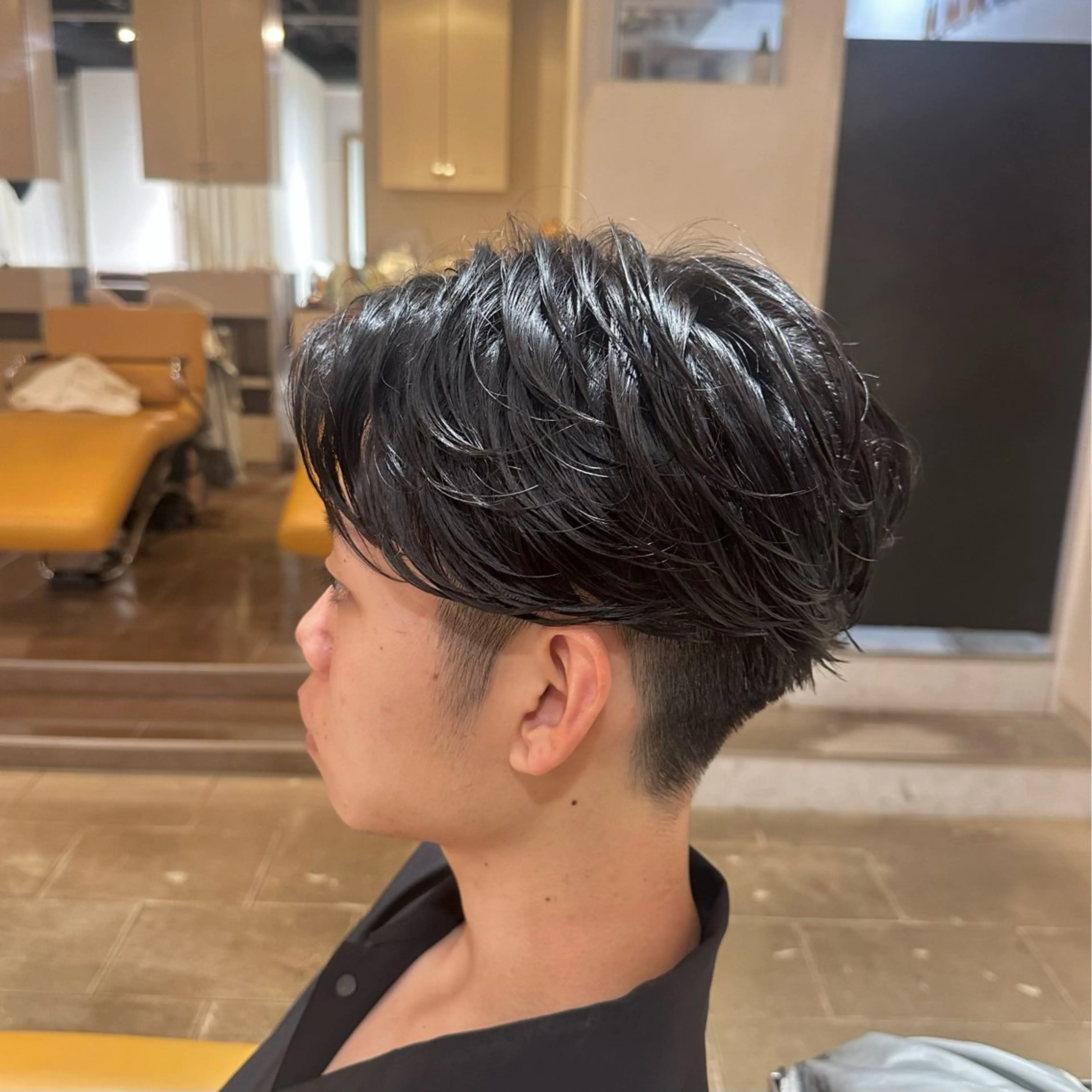 ショート パーマ メンズ フェザーパーマ メンズパーマ ニュアンスパーマ 田中 汰知のヘアスタイル