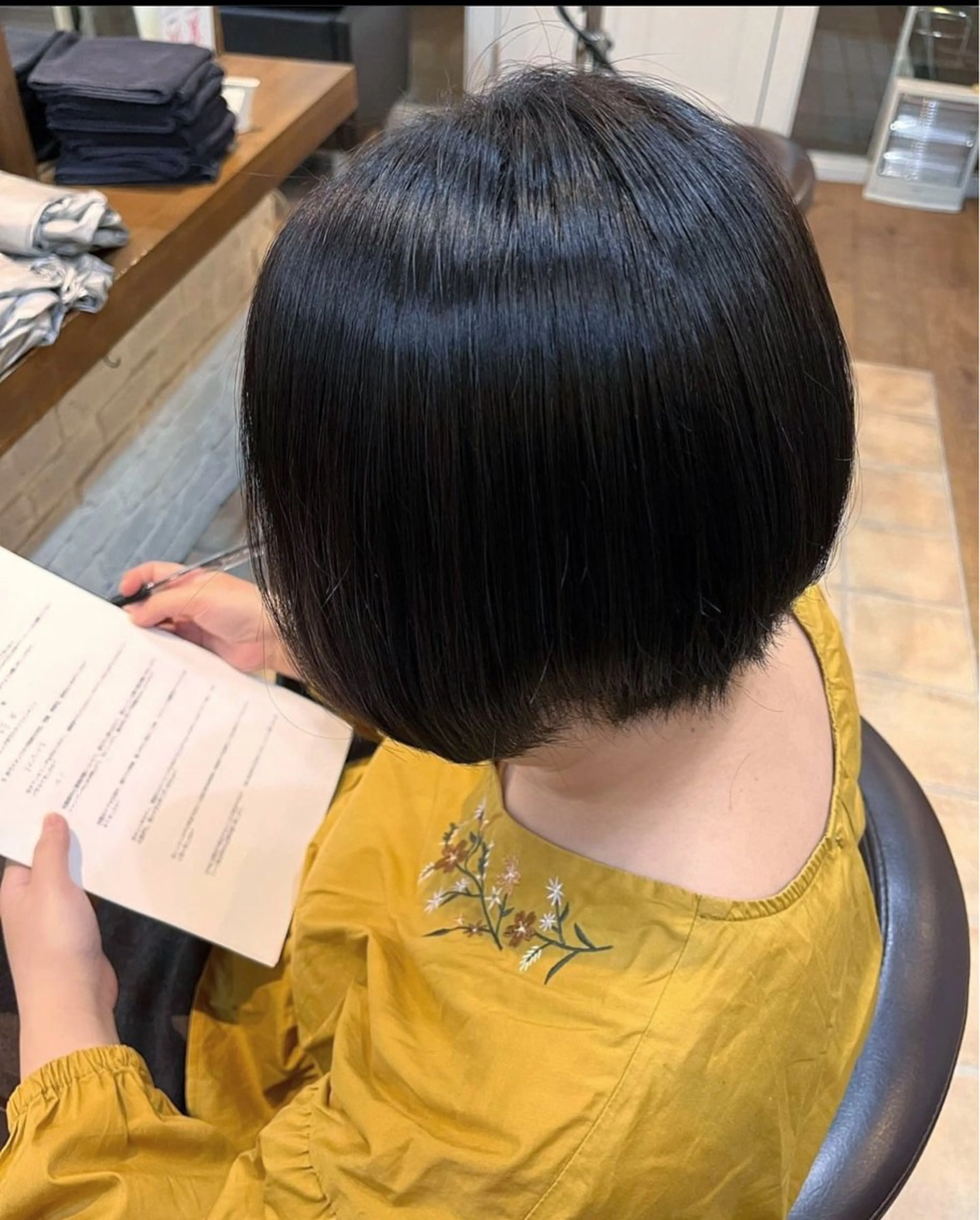 ショート カラー 黒髪 ブルーカラー ブルーブラック エドルカラー Cecil hair JR尼崎店所属・JR尼崎店 村田 優真のヘアスタイル