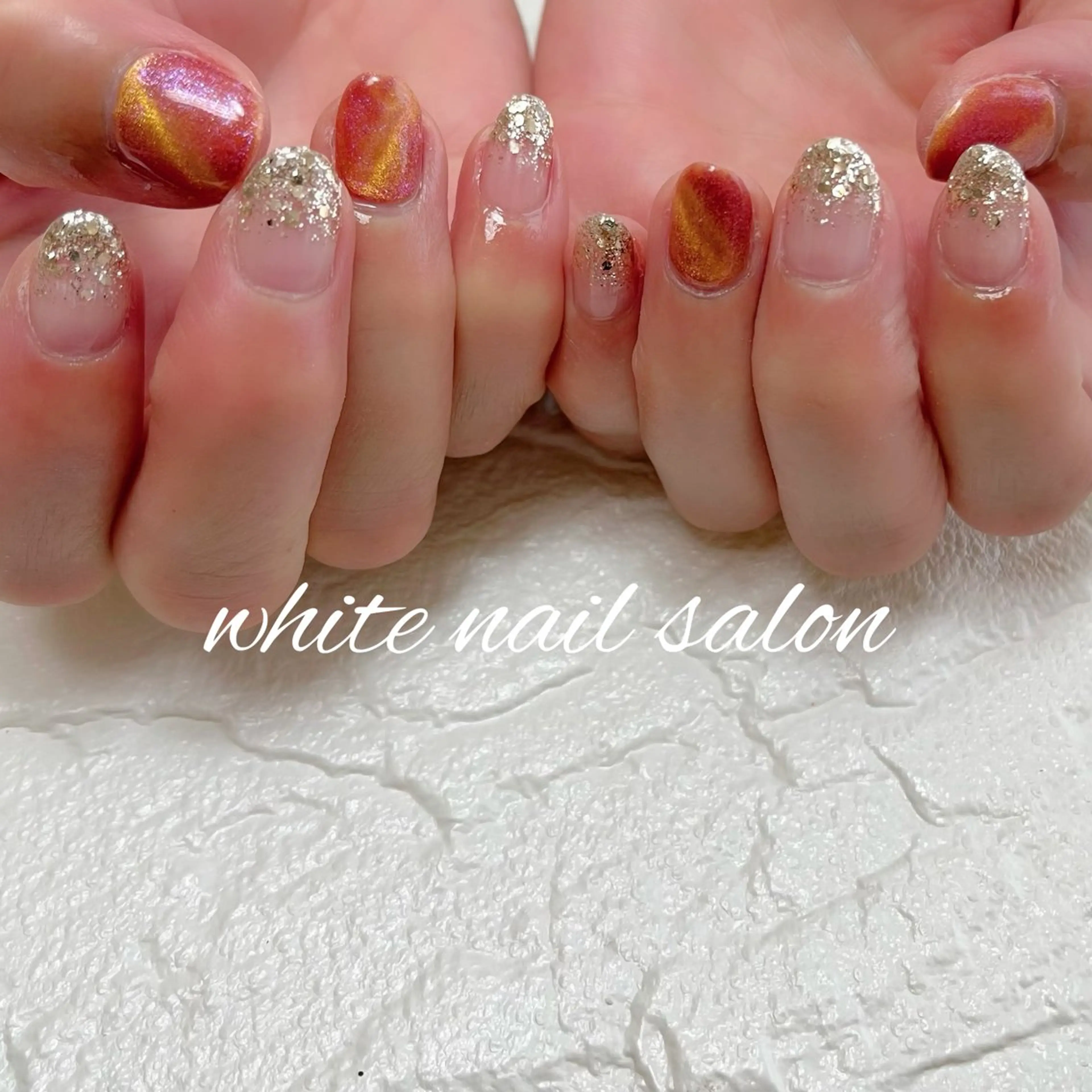 ネイル ラメ(グリッター) ハンドネイル white nail salonのネイルデザイン