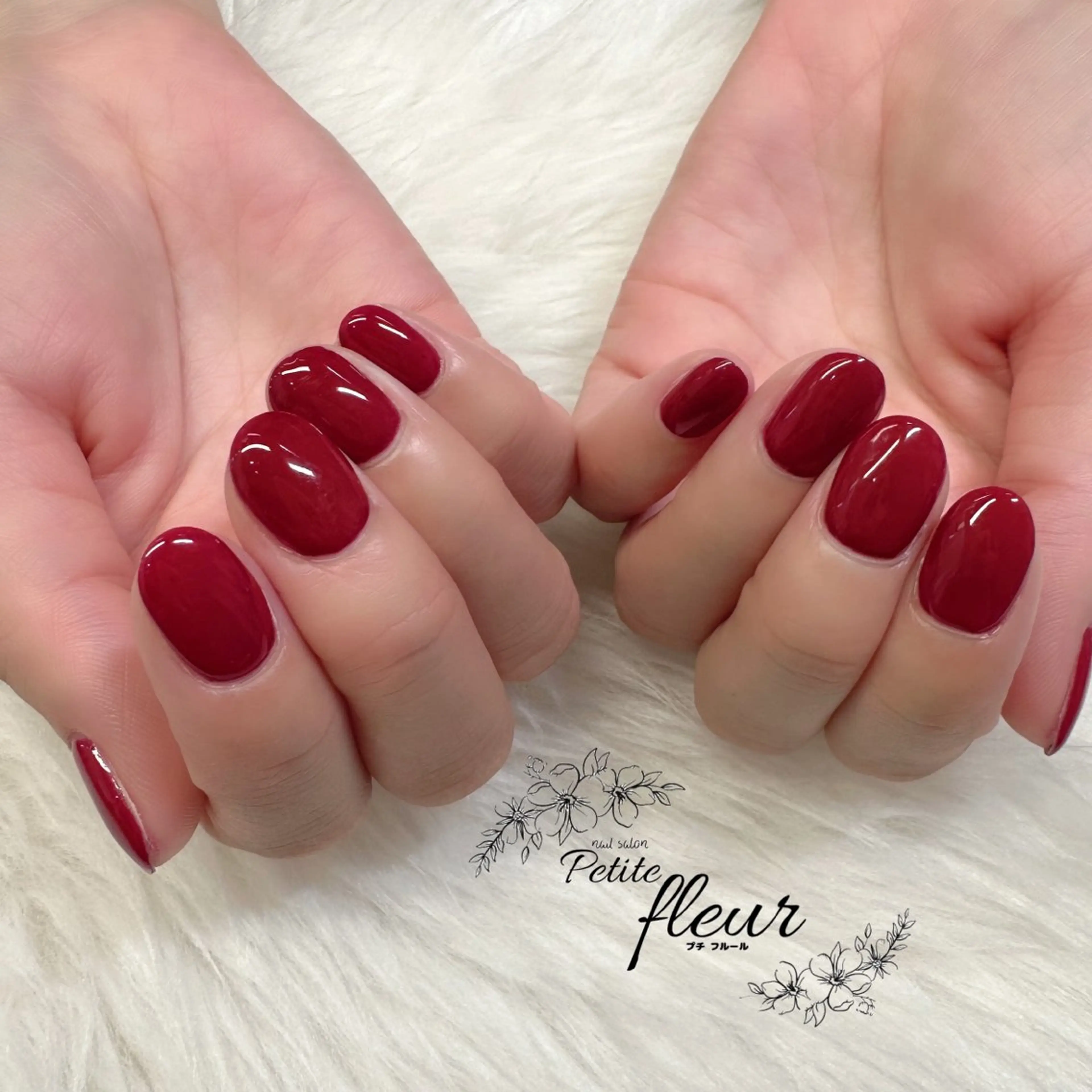 ネイル ボルドー ワンカラーネイル ハンドネイル ❁⃘*。Petite fleur❁⃘*りさのネイルデザイン