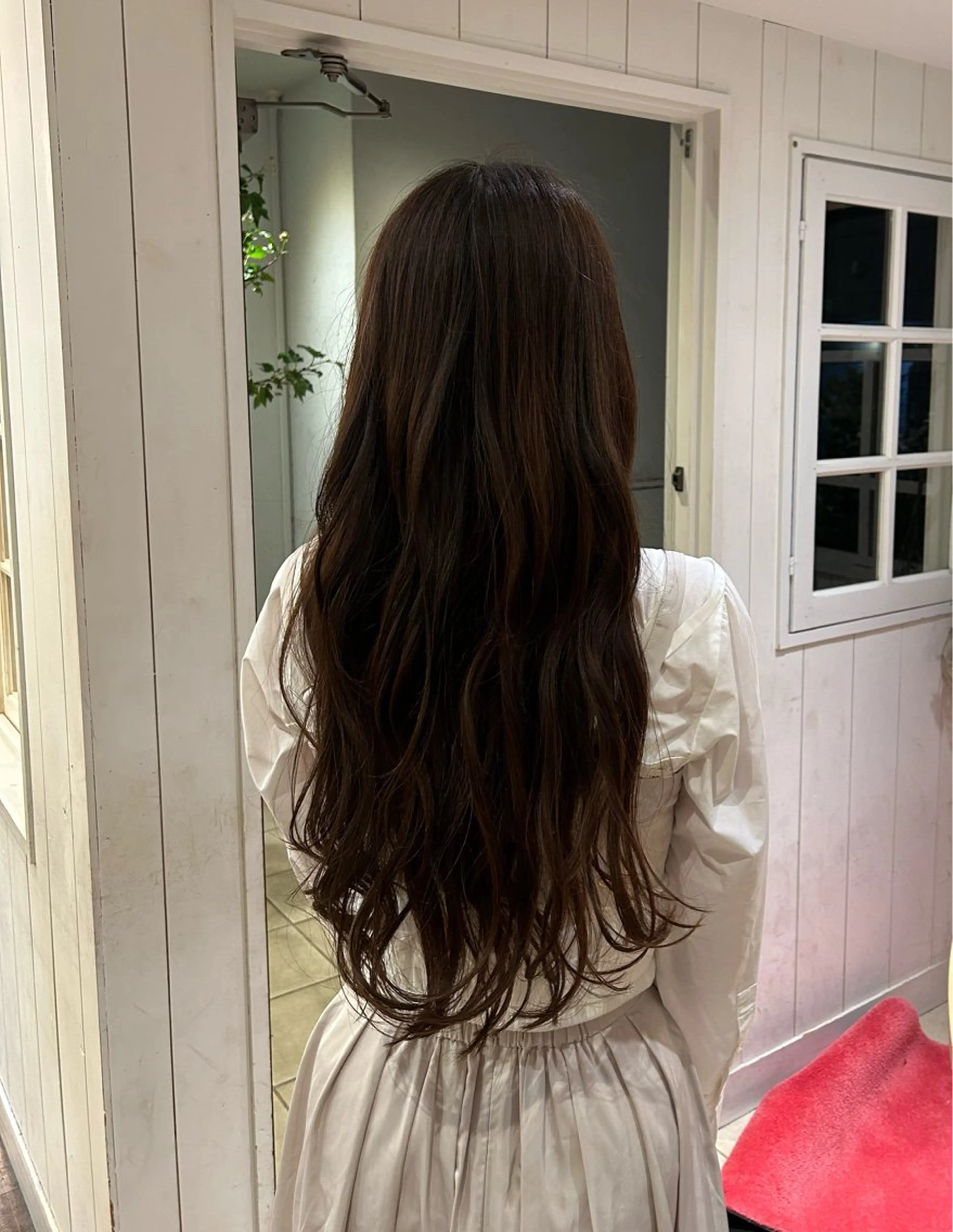 ロング 顔周りカット レイヤーカット ロング ショートカット 募集🌿村岡夢咲のヘアスタイル