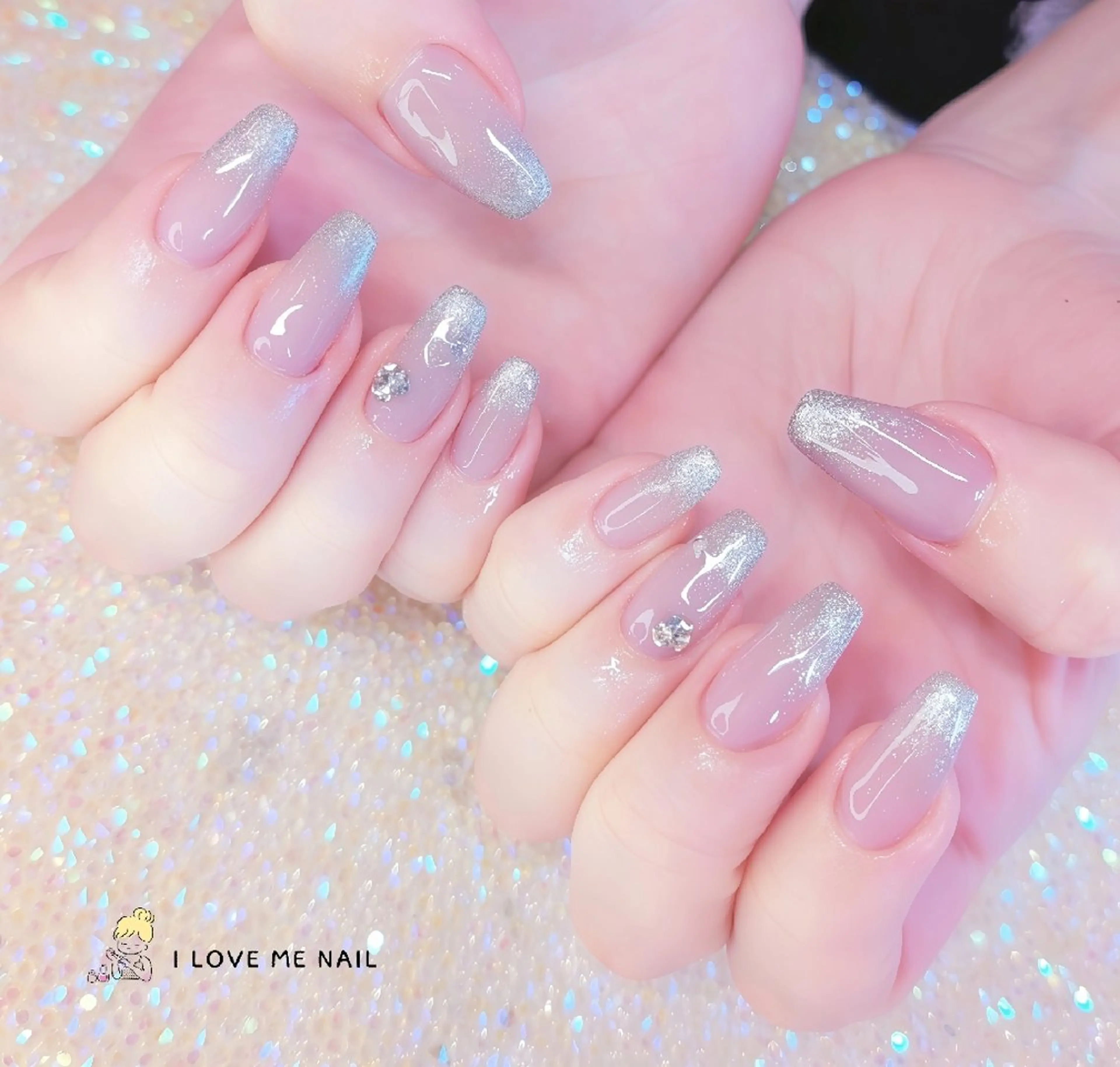 ネイル 長さ出し ジェルネイル 韓国ネイル マグネットネイル ニュアンスネイル ハンドネイル I LOVE ME  NAIL.｡.:*♡のネイルデザイン