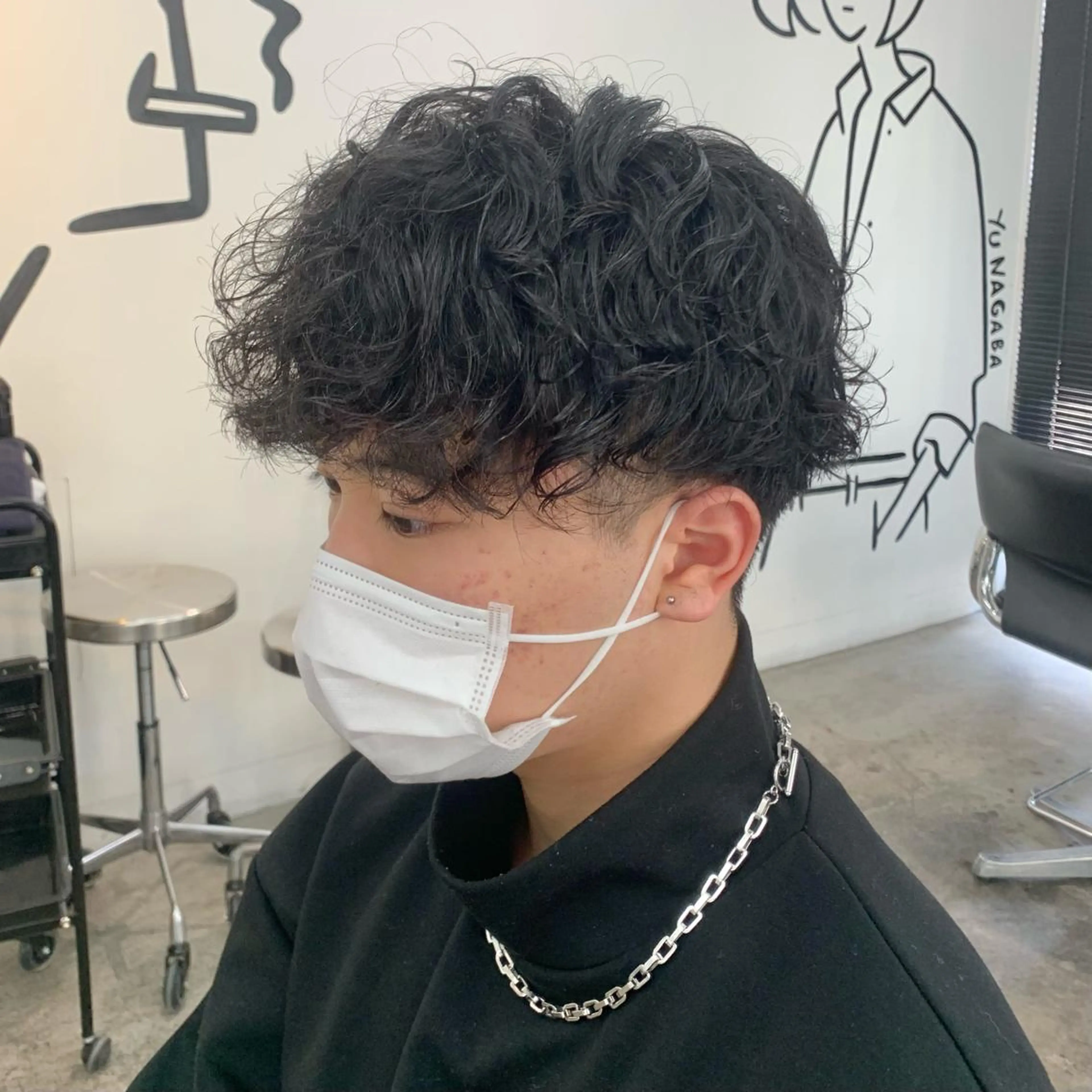 ショート パーマ メンズ カット パーマ メンズ特化美容師/ 藤戸 椋のヘアスタイル