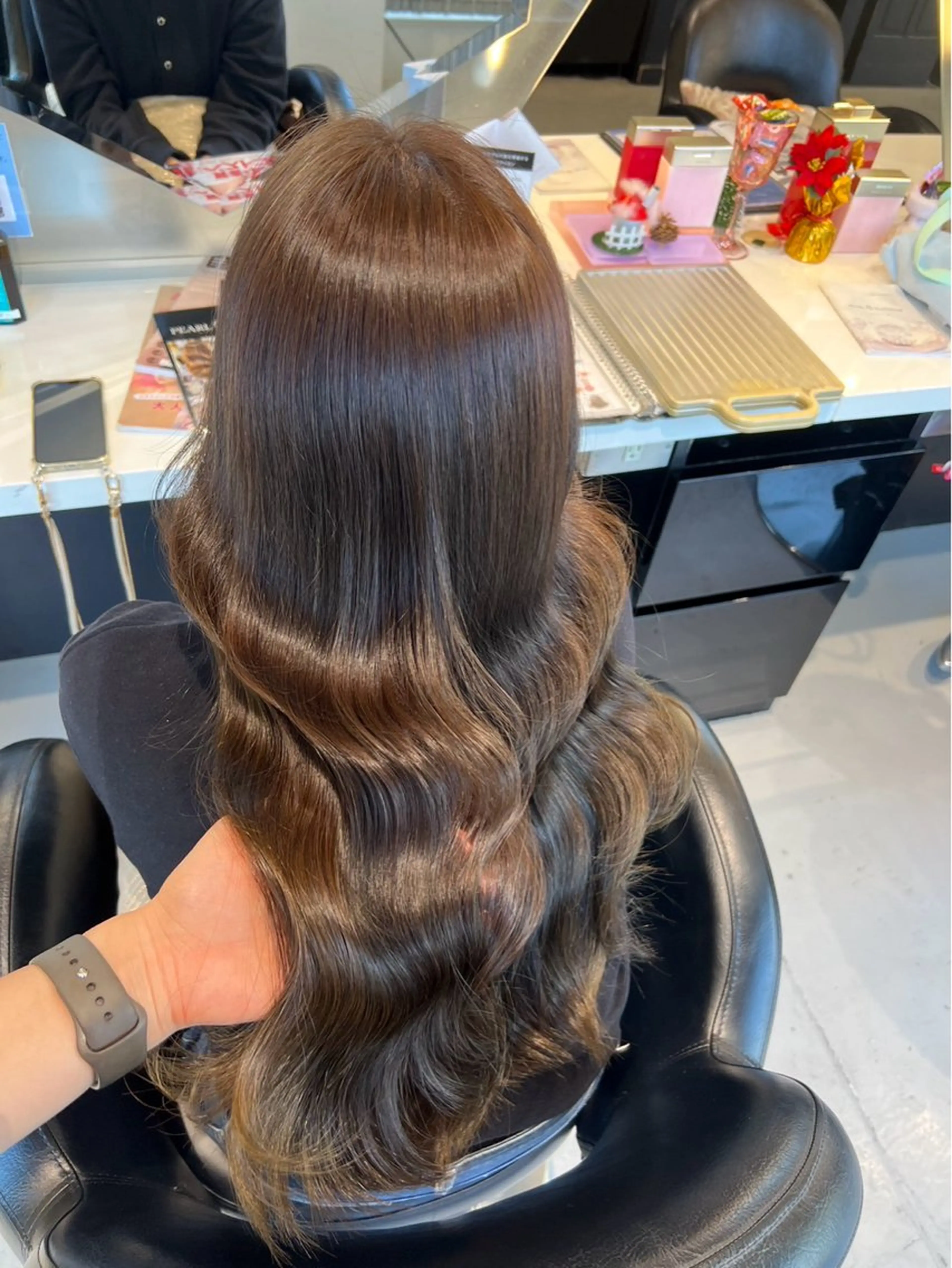 ロング 韓国風顔まわり/ベー ジュ/マツエク♡美咲のヘアスタイル