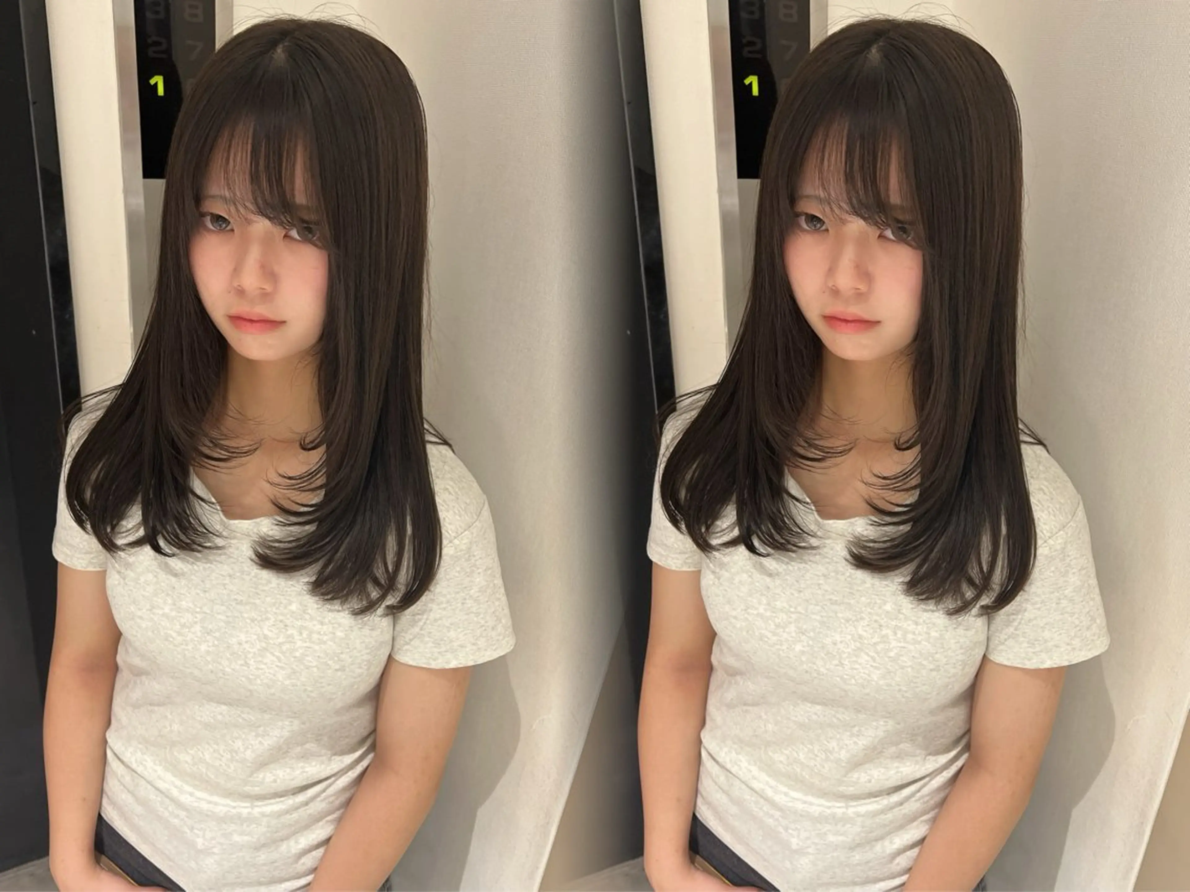 ミディアム カラー ブリーチ 透明感カラー ブリーチなしカラー ヘアカラー ayaka🫧 梅田ダブルカラーのヘアスタイル