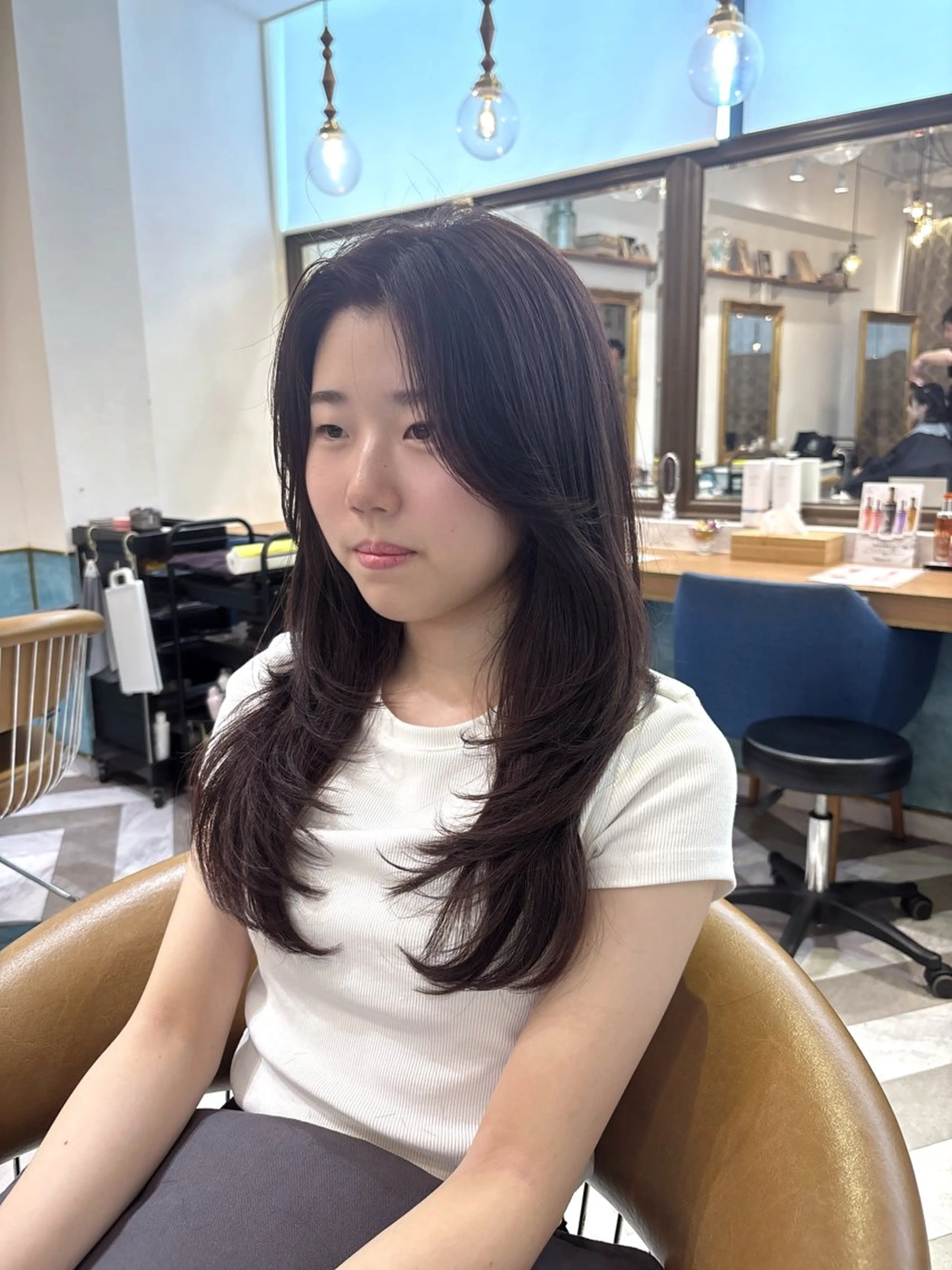 ロング カット ヘアカラー トリートメント ❤︎韓国レイヤー/透 明感カラー/目黒のヘアスタイル