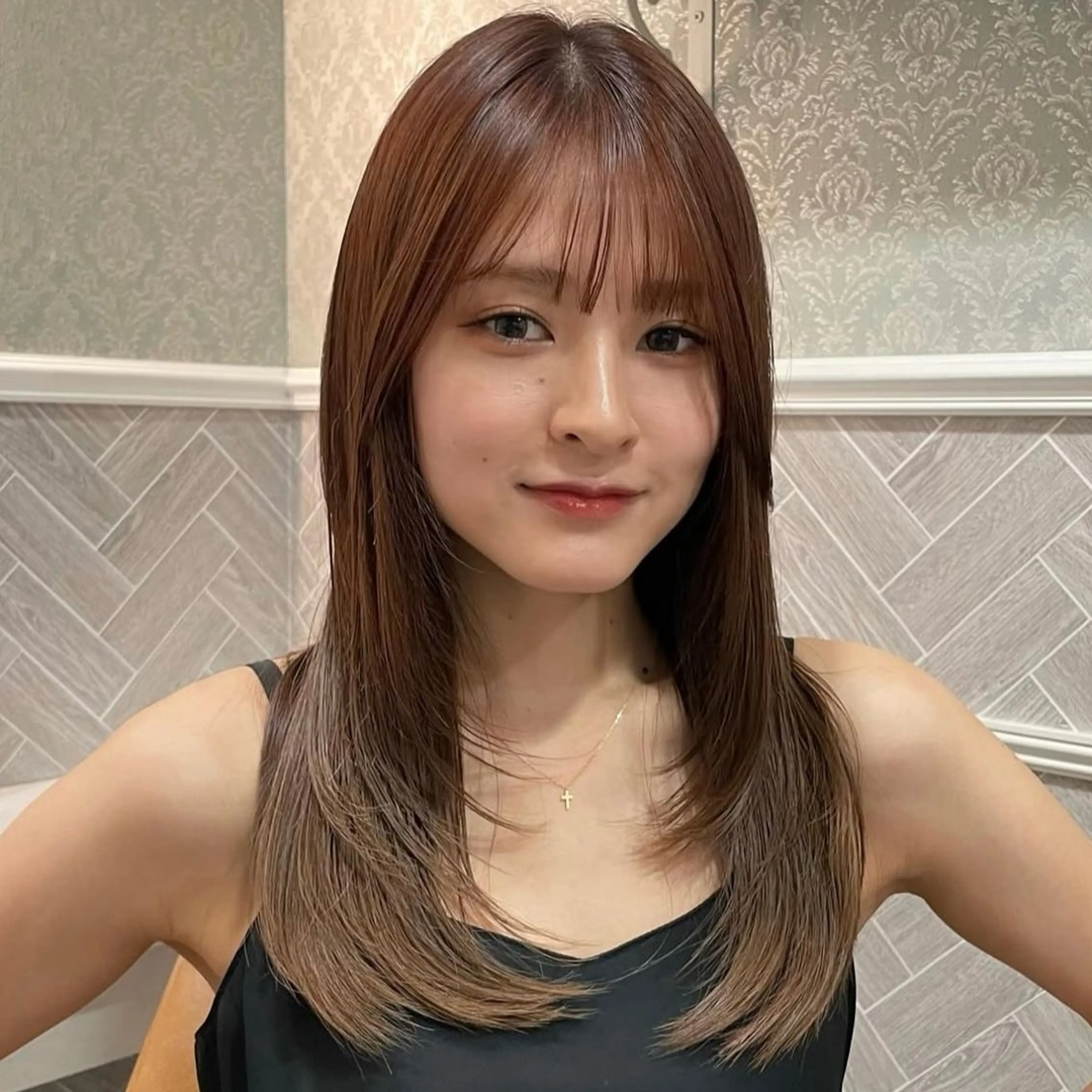 ロング ヘアアレンジ 韓国風ヘア レイヤーカット ロング fifth Tokyo所属・fifth 石川 凪のヘアスタイル