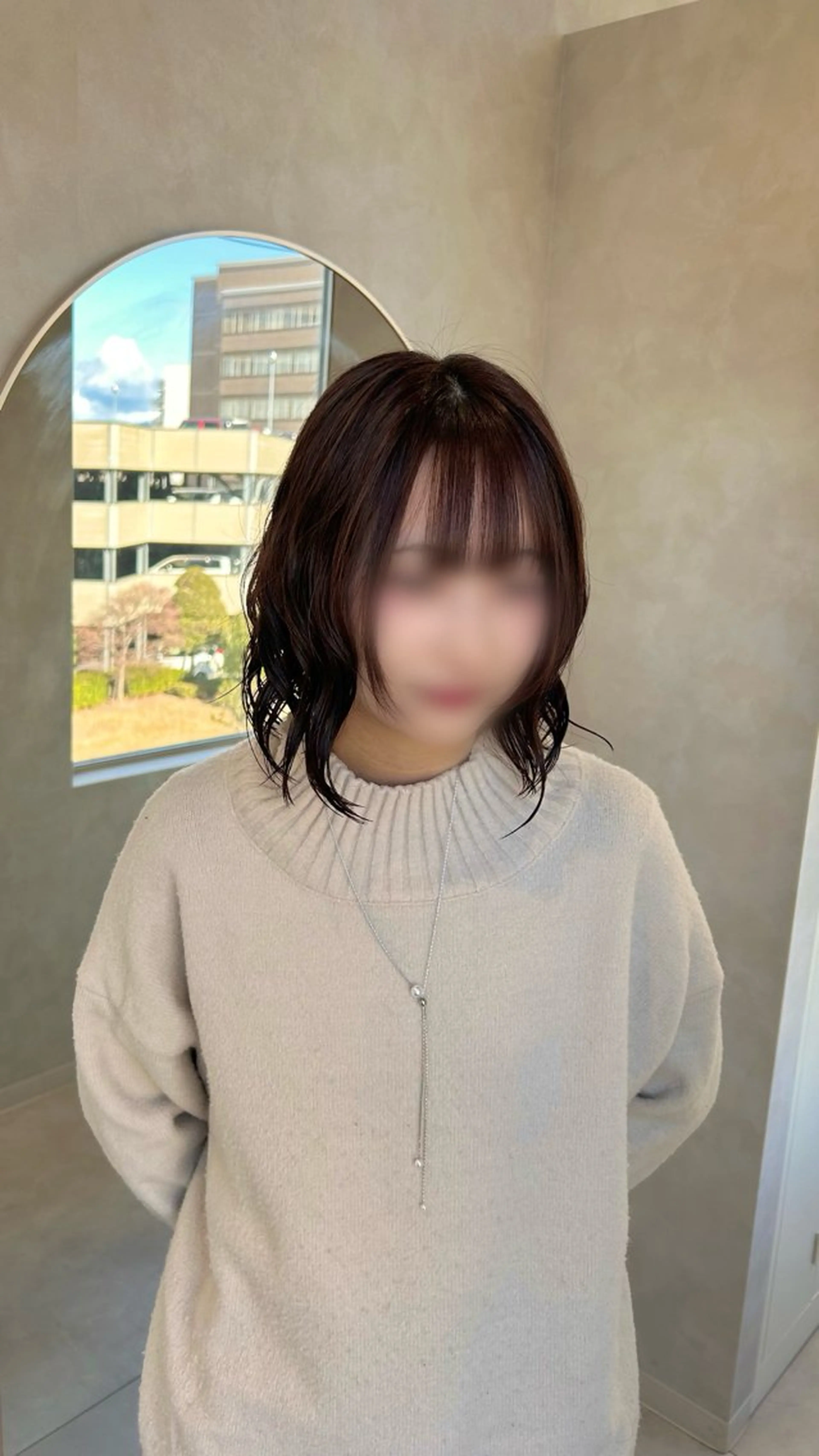 ミディアム カラー パーマ ショートボブ ミディアムレイヤー ベージュカラー ブリーチ ブラウンカラー カット ヘアカラー トリートメント Eleanor枚方店 店長　飛鳥　薫のヘアスタイル