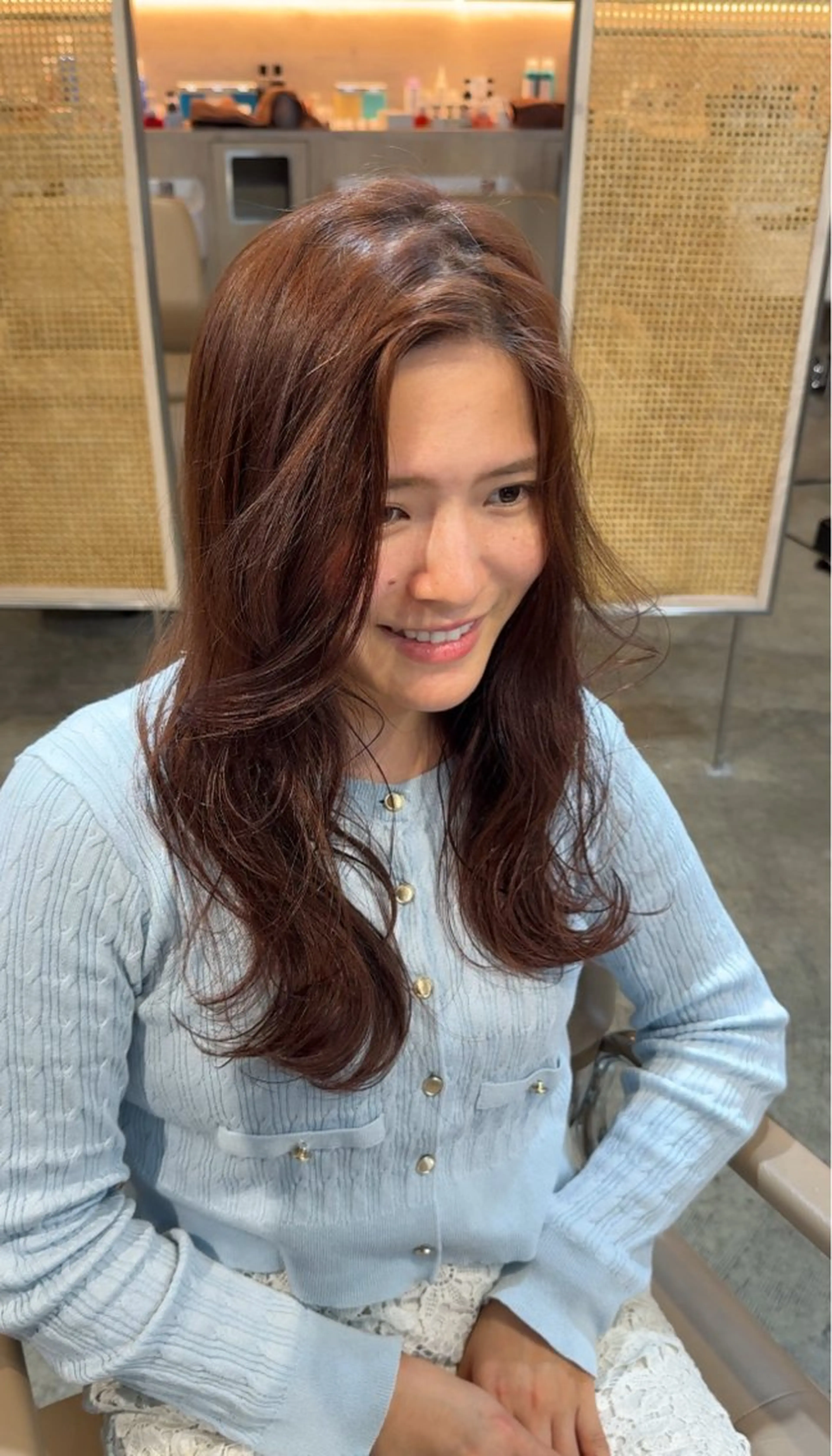 ロング カラー ブラウンカラー カット ヘアカラー トリートメント RETOUCH by fifth銀座所属・似合わせカット fifth岡村優作のヘアスタイル