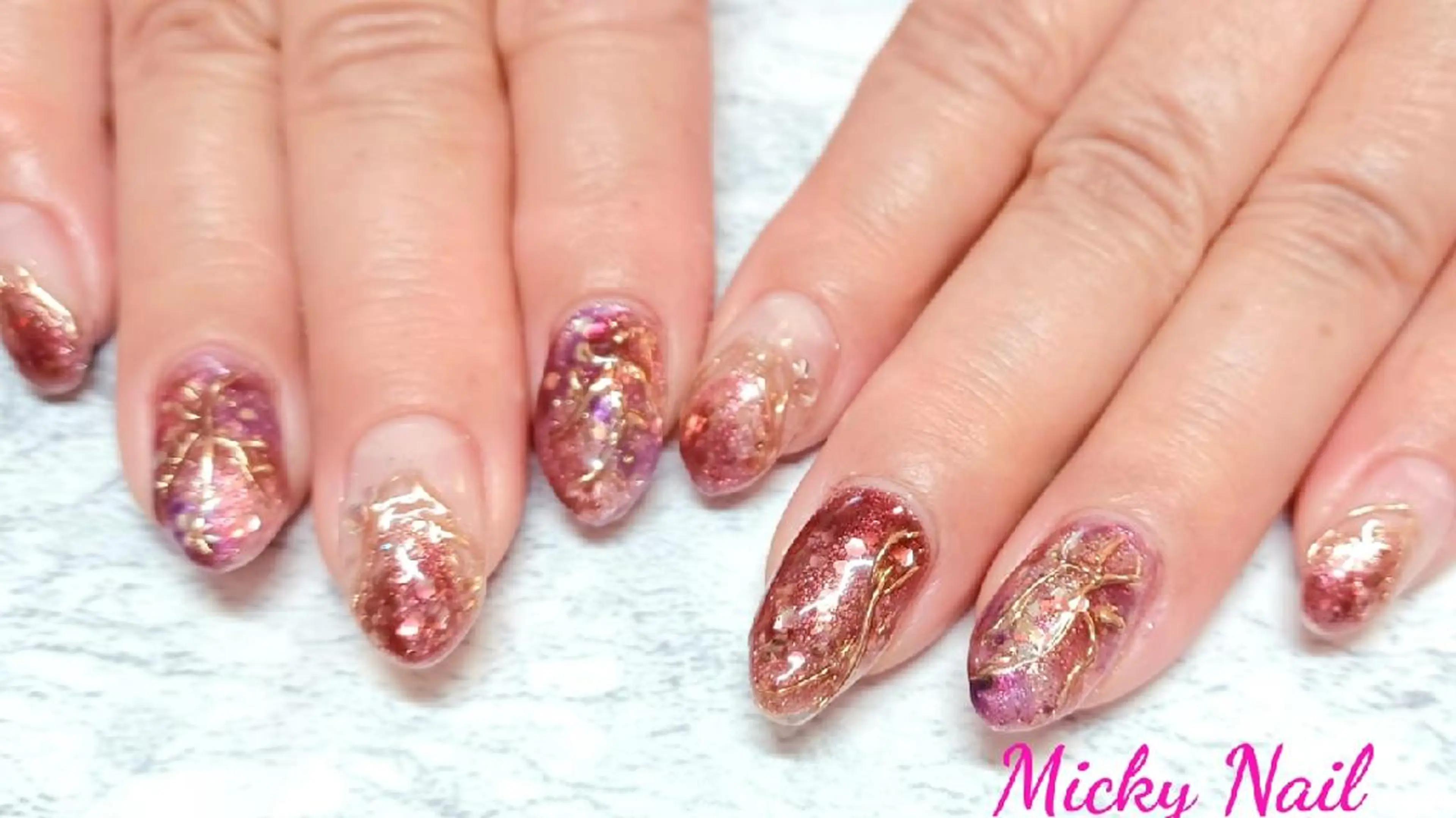 ネイル キラキラネイル Micky nail chikushinoのネイルデザイン