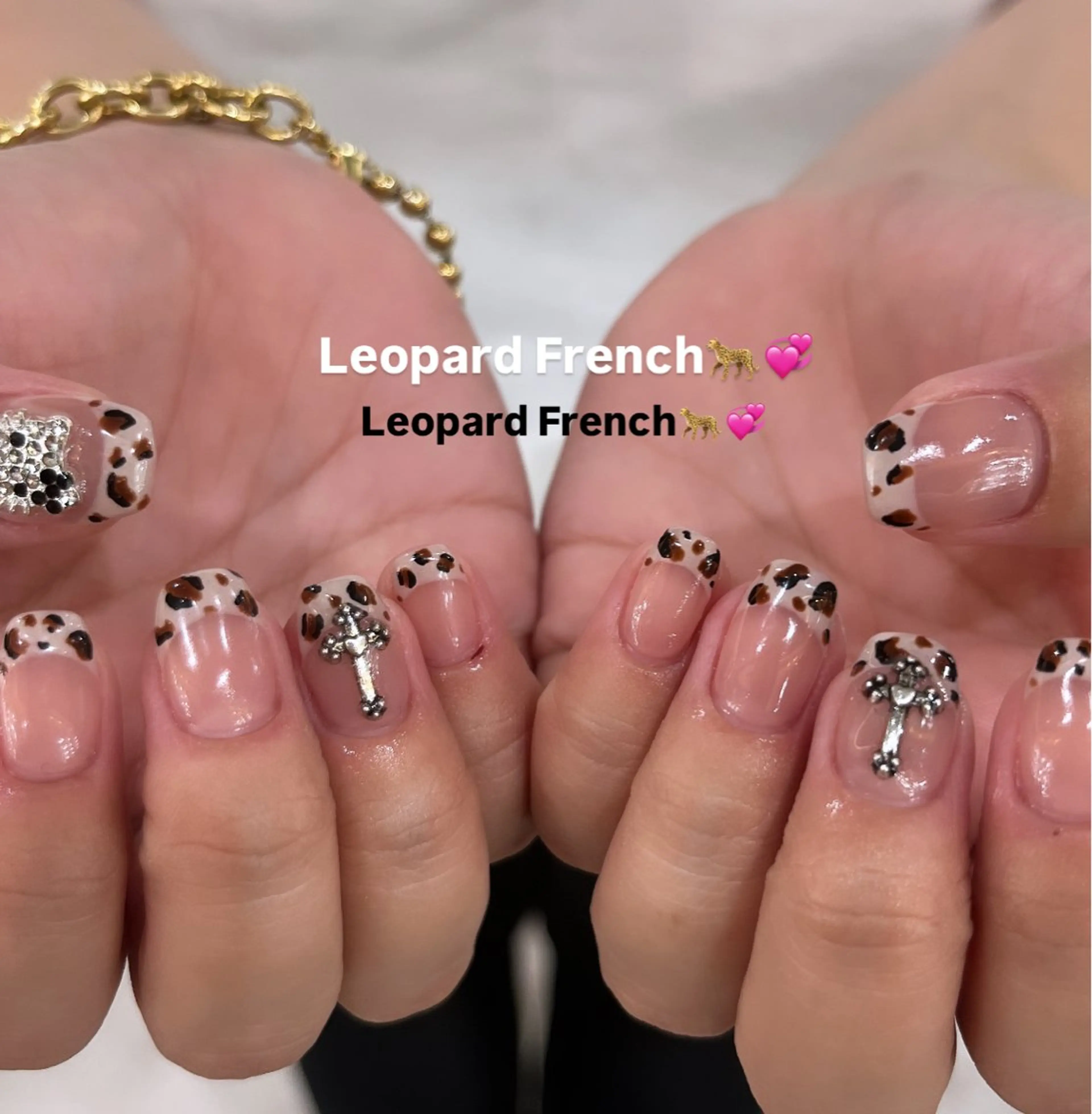 ネイル アニマル柄 フレンチネイル ハンドネイル Ibuki 🎀仙台パルコ🎀のマツエク・マツパデザイン