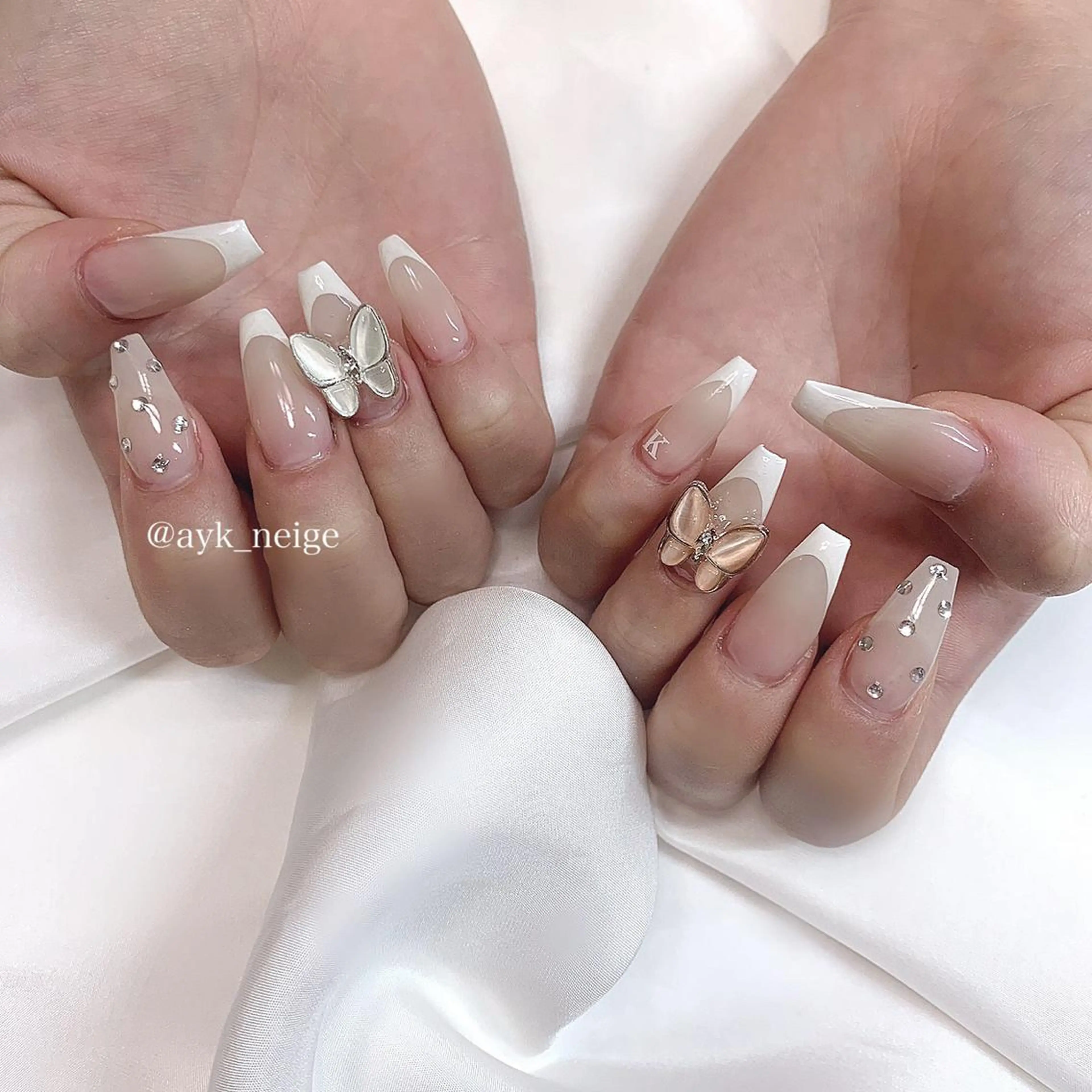 ネイル オーロラネイル フットネイル ハート キラキラネイル 韓国ネイル n'eige nail所属・大谷 綾香のネイルデザイン