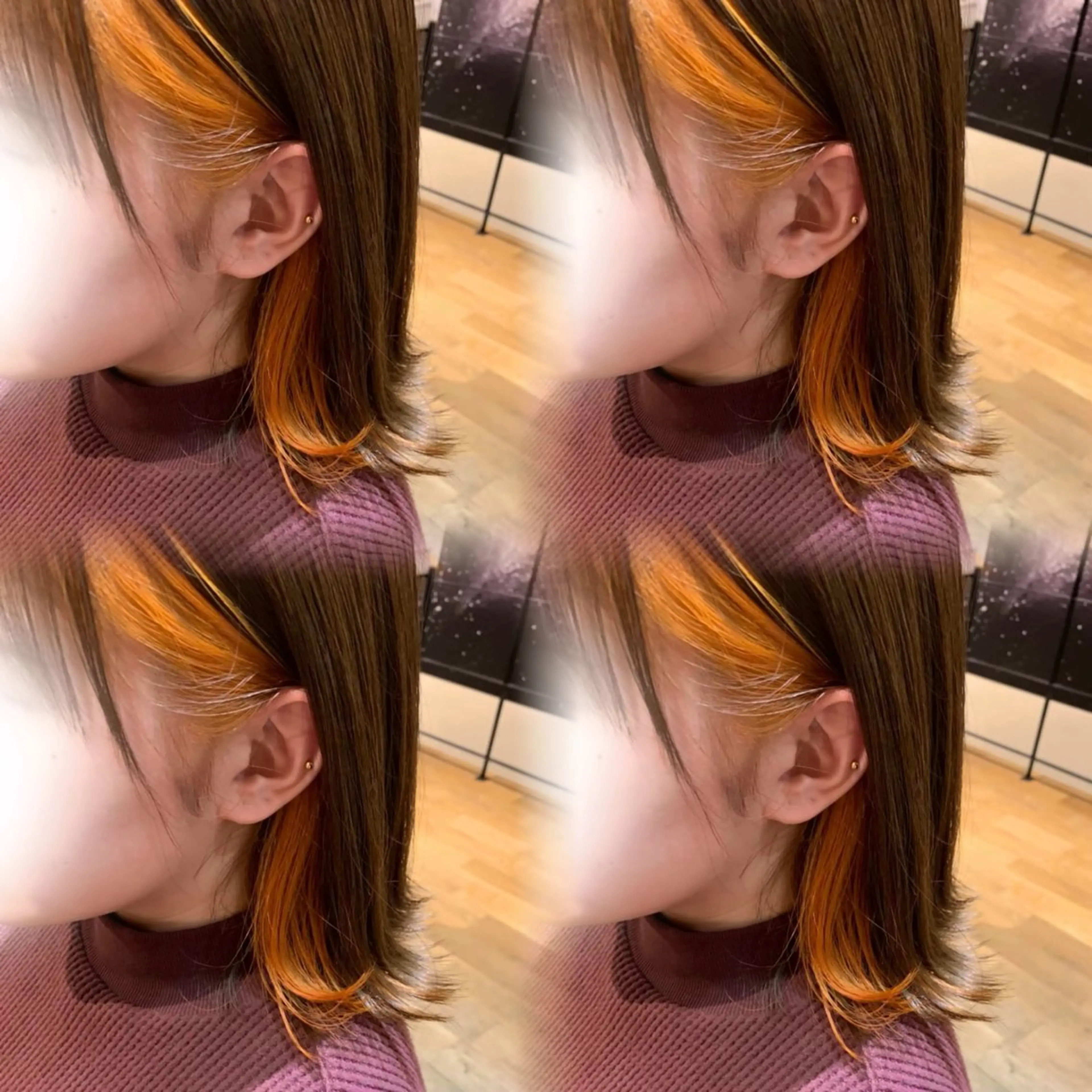 ミディアム カラー ヘアカラー トリートメント 🦋REISA🦋 エクステ×ハイトーンのヘアスタイル