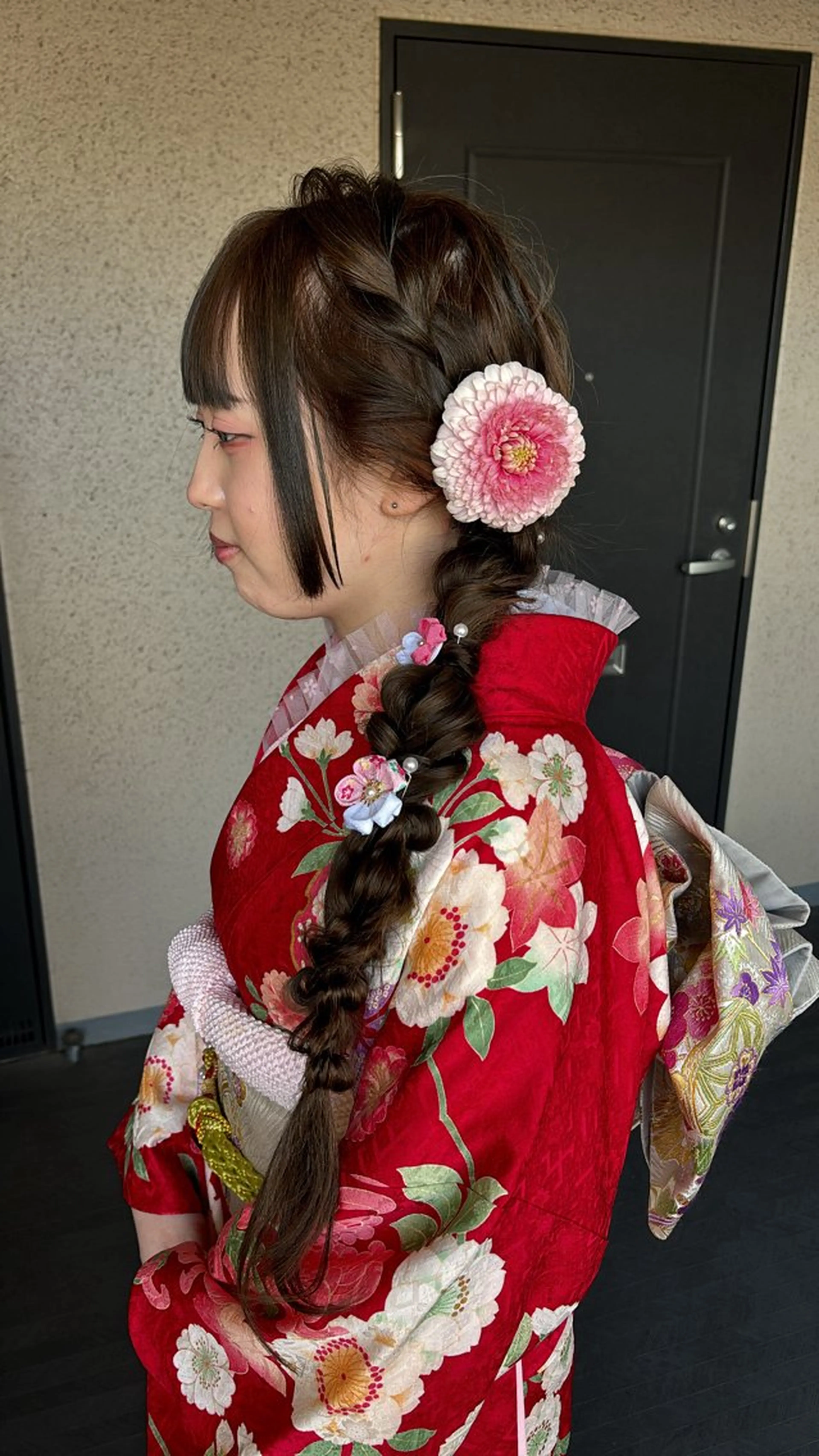 ロング ヘアアレンジ 成人式 似合わせカット 髪飾り 着付け chouette/ 根本優希のヘアスタイル