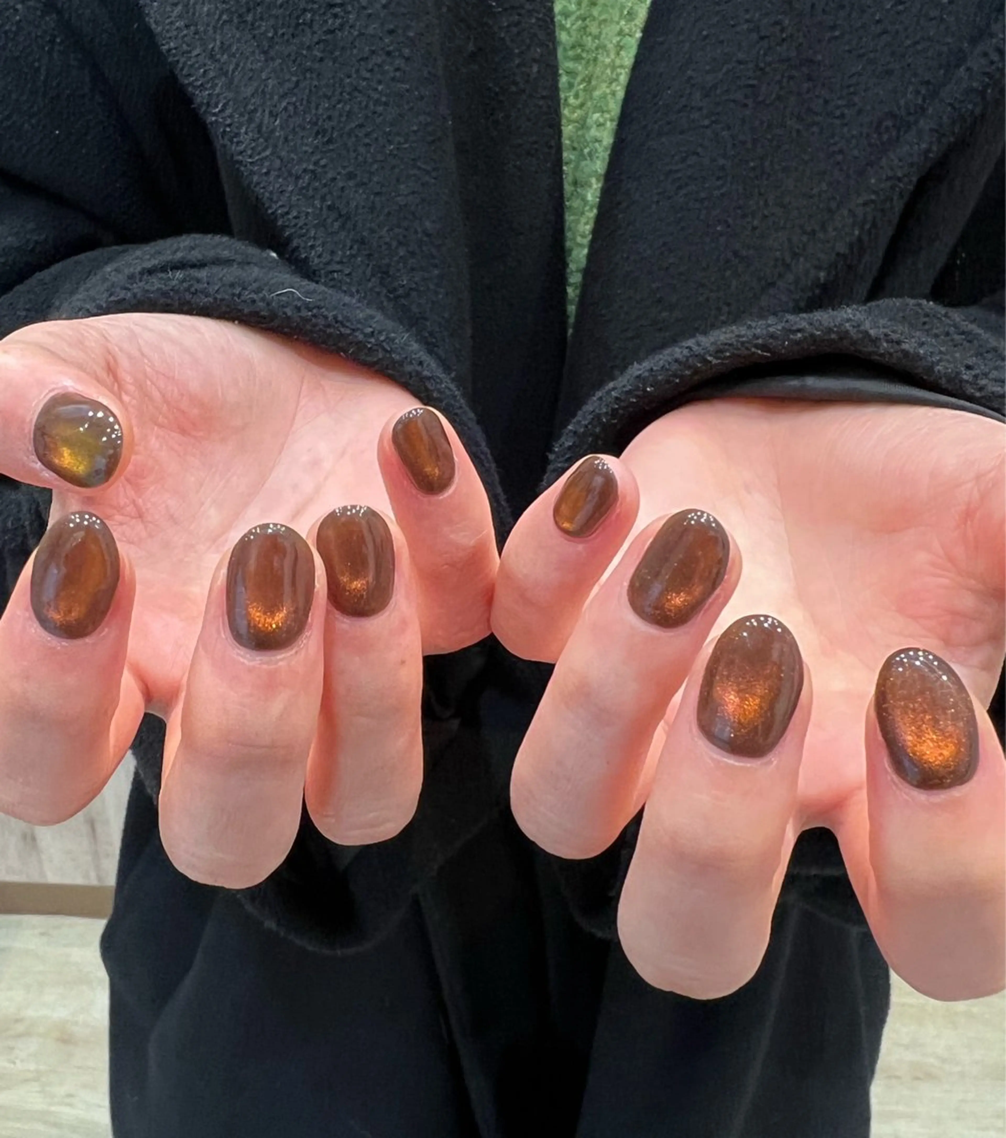 ネイル ブラウン マグネットネイル ハンドネイル ヘアメイクネイリスト 💄💅hidemiのヘアスタイル