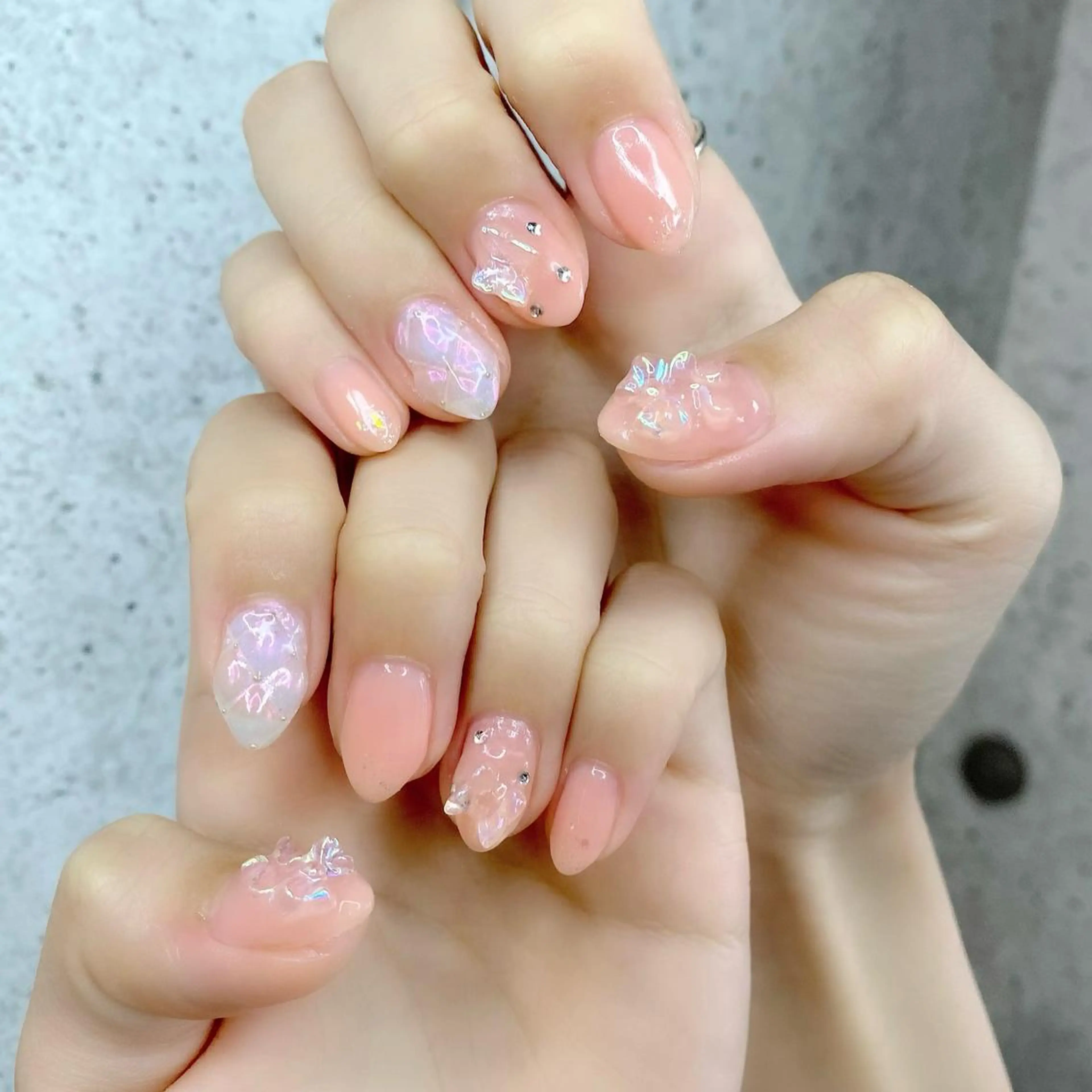 ネイル クリアネイル 成人式 氷ネイル・うるうるネイル 韓国ネイル Salon Ｋのネイルデザイン