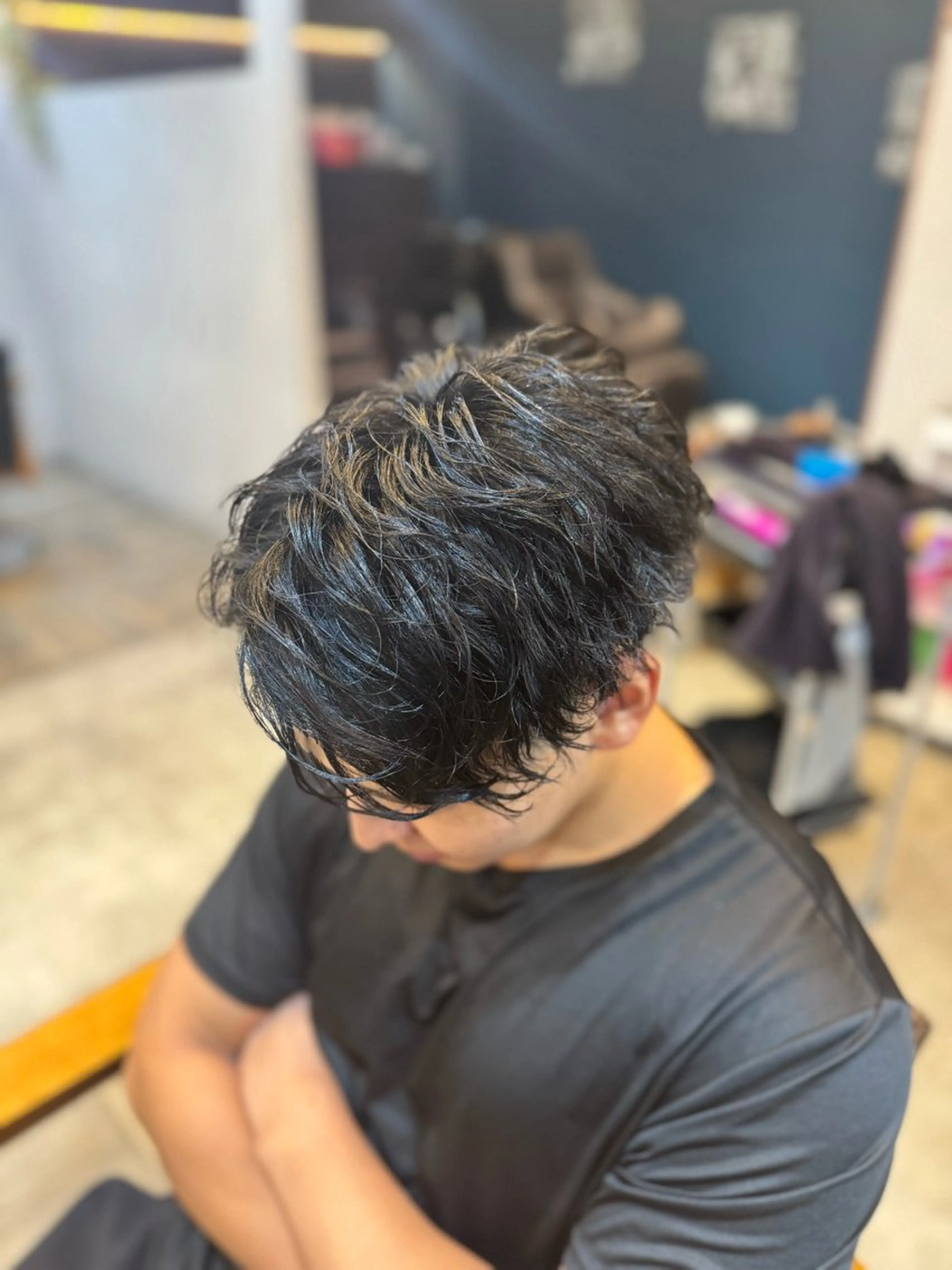 ミディアム パーマ メンズ カット パーマ 🍀 鎌田 和希のヘアスタイル