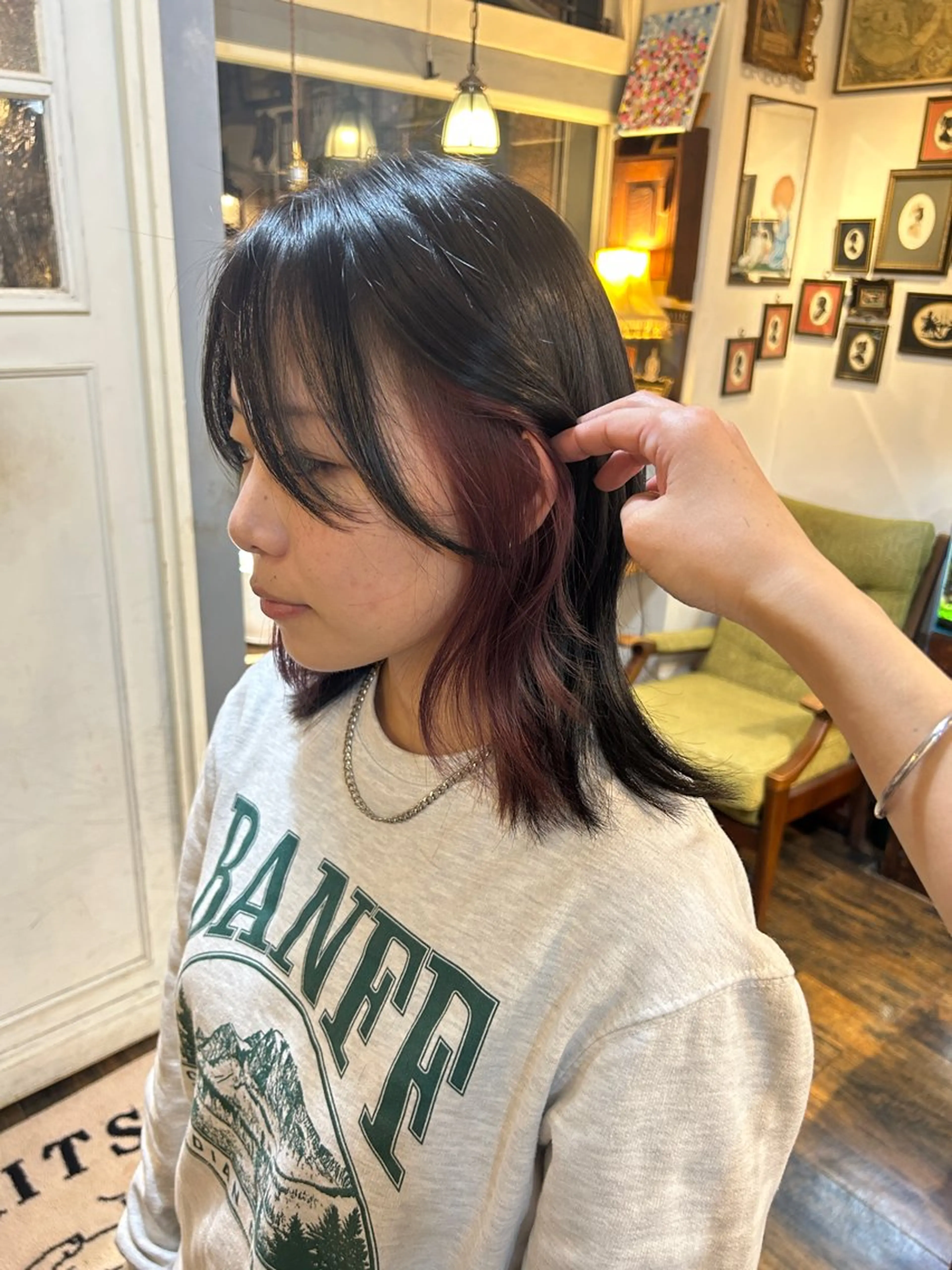 ミディアム カラー カット ヘアカラー 清水千優/パーマ/透 明感カラー/メンズのヘアスタイル