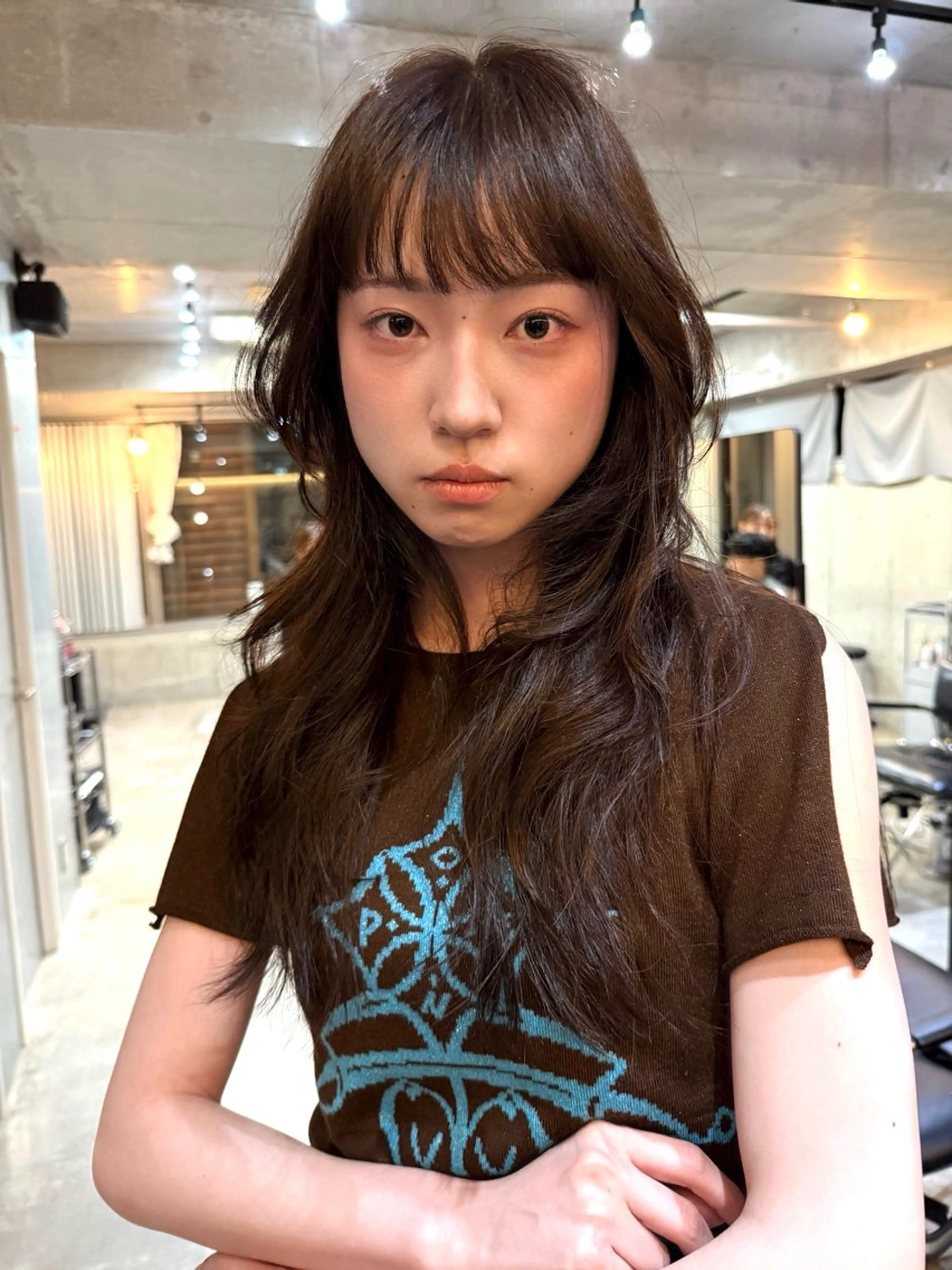 セミロング レイヤーカット カット ヘアカラー レイヤーカット\ウル フ　chinatsuのヘアスタイル