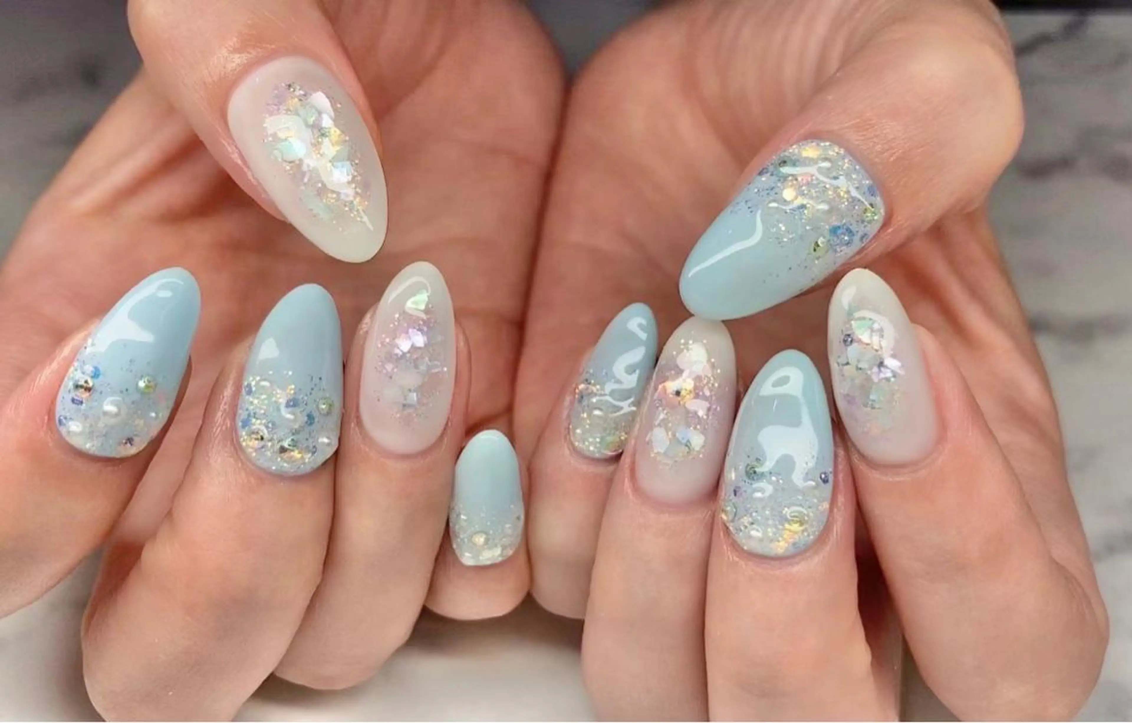 ネイル 長さ出し ジェルネイル 韓国ネイル マグネットネイル 持ち込み ハンドネイル Nail&eye Belire 新宿のネイルデザイン