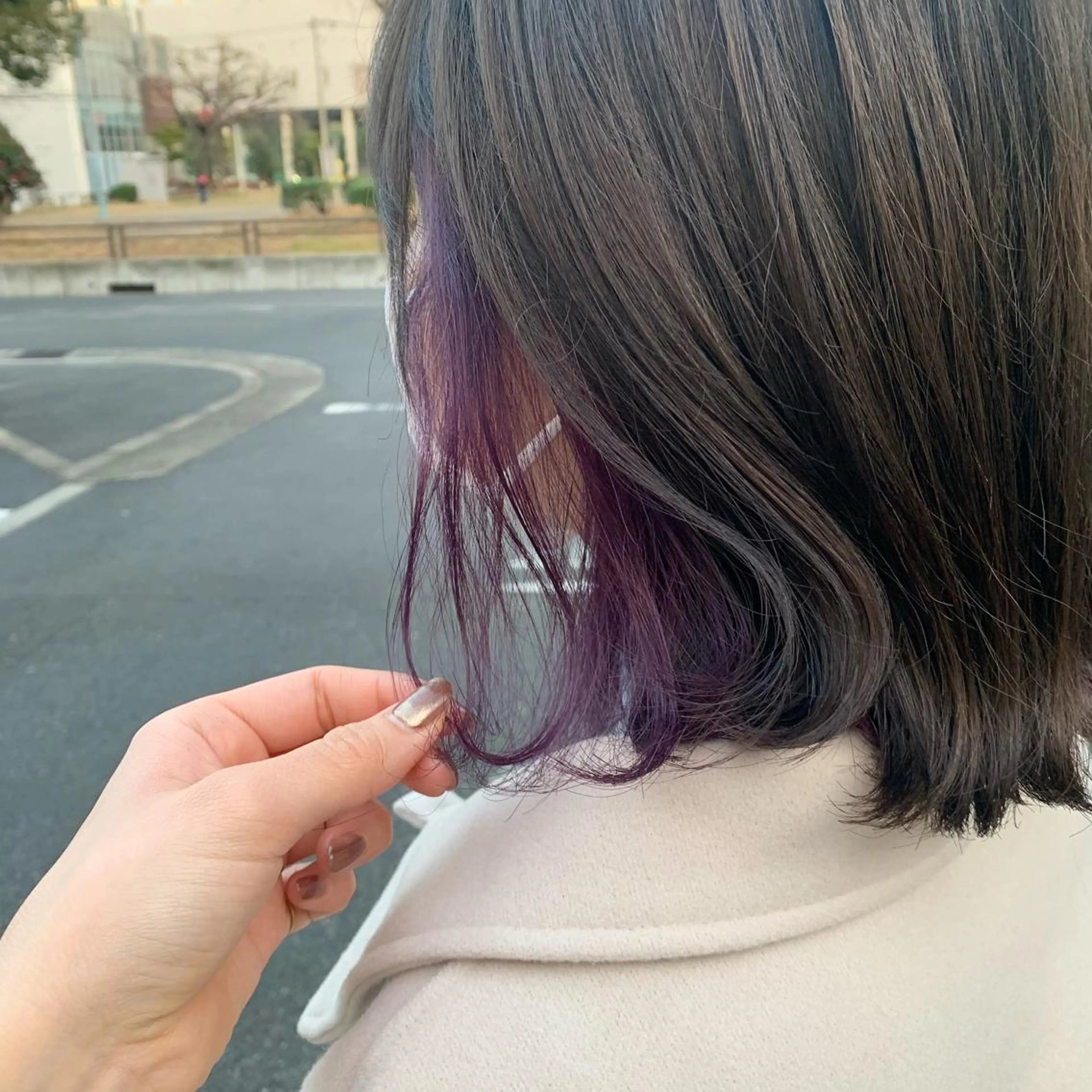 ミディアム カラー バイオレットカラー 野々村 朋美のヘアスタイル