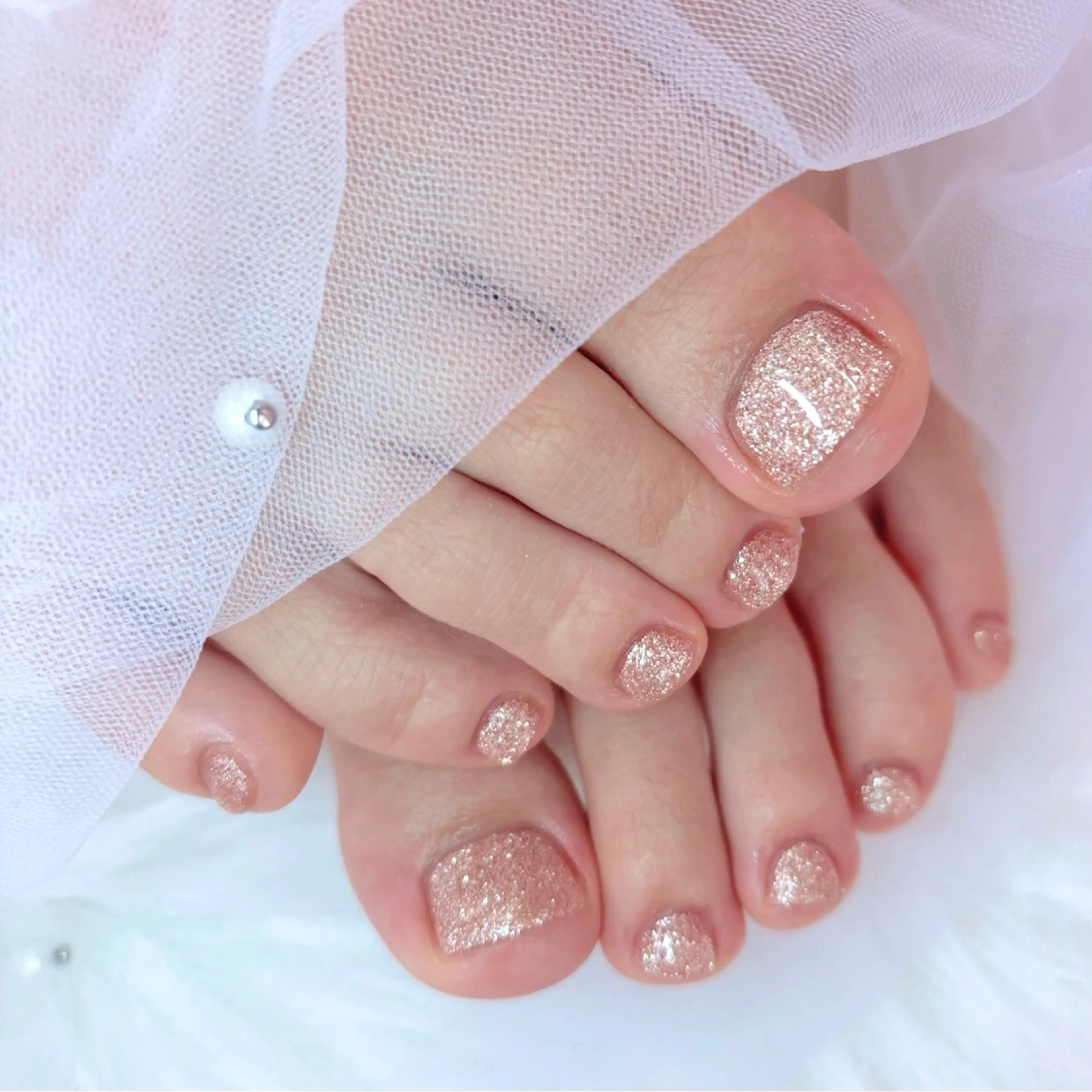 ネイル フットネイル キラキラネイル ワンカラーネイル フットネイル Noix nailのネイルデザイン