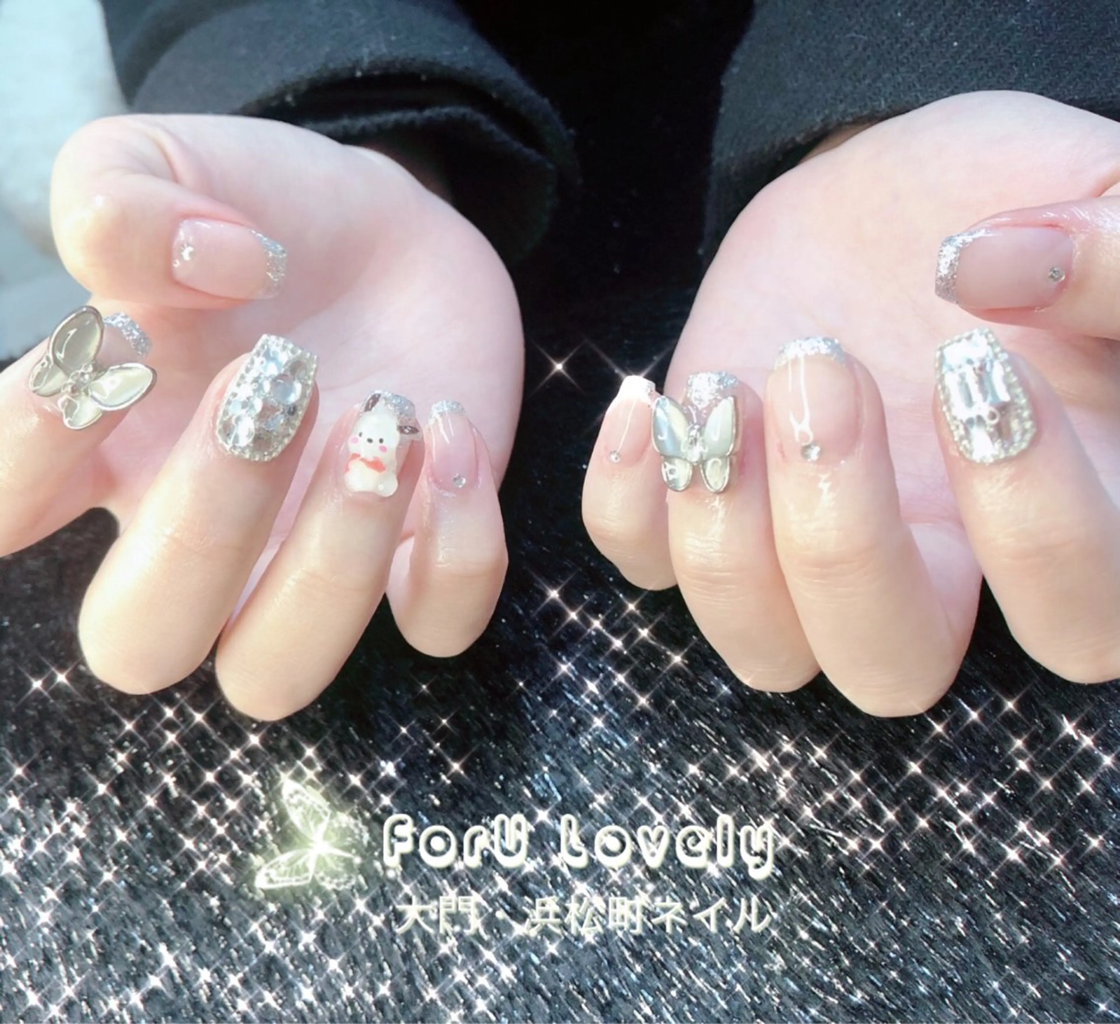 ネイル 桜ネイル フットネイル フレンチネイル ジェルネイル ガラスフレンチ 大門浜松町 ネイルのネイルデザイン