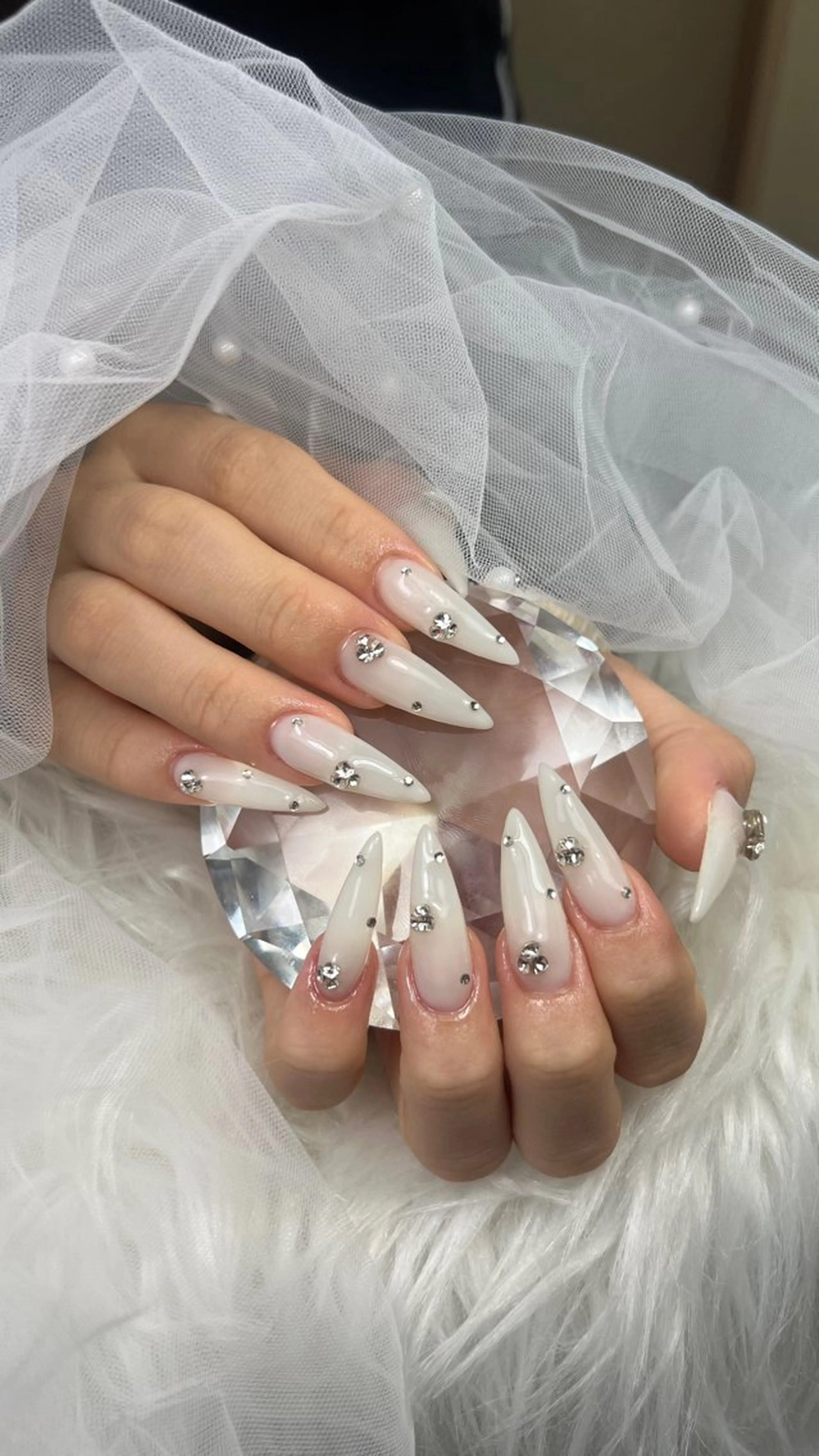 ネイル アートネイル オーロラネイル チークネイル 長さ出し フットネイル ハンドネイル フットネイル ハンドケア Noiranail_ studio川越西口のネイルデザイン