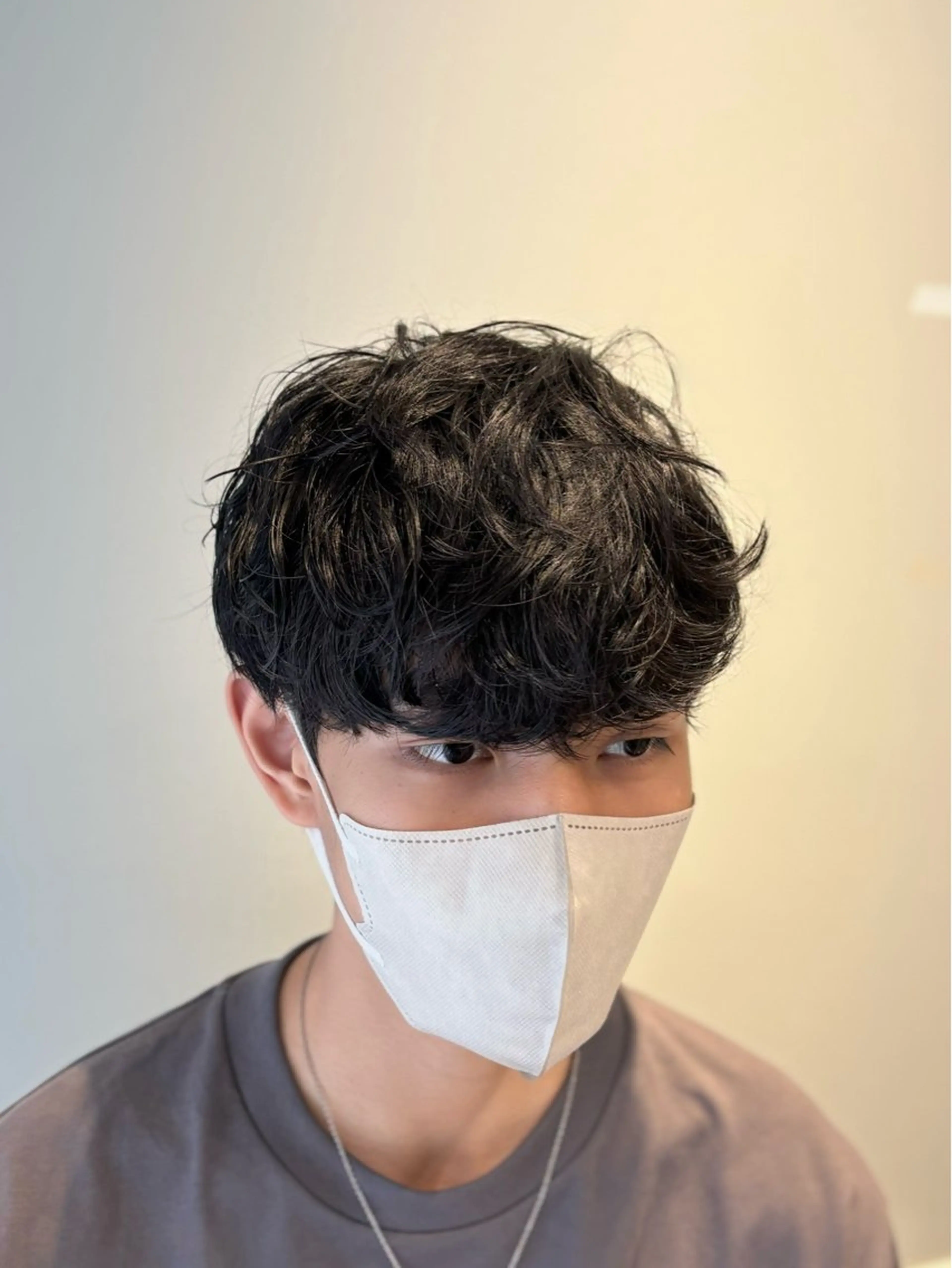 ショート パーマ メンズ 韓国メンズヘア/ ダウンパーマ/歩夢のヘアスタイル