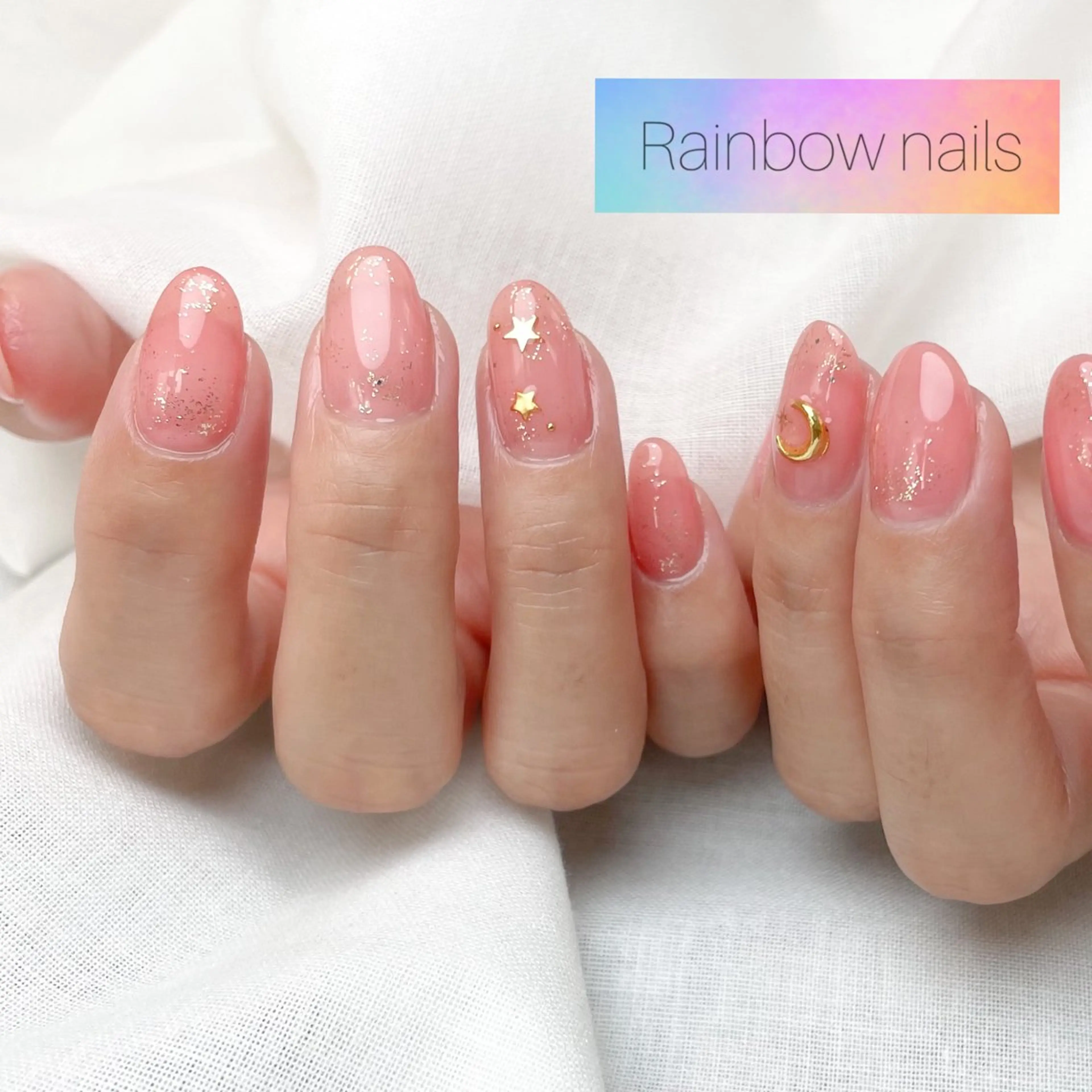 ネイル Rainbow nailsくろちゃんのネイルデザイン