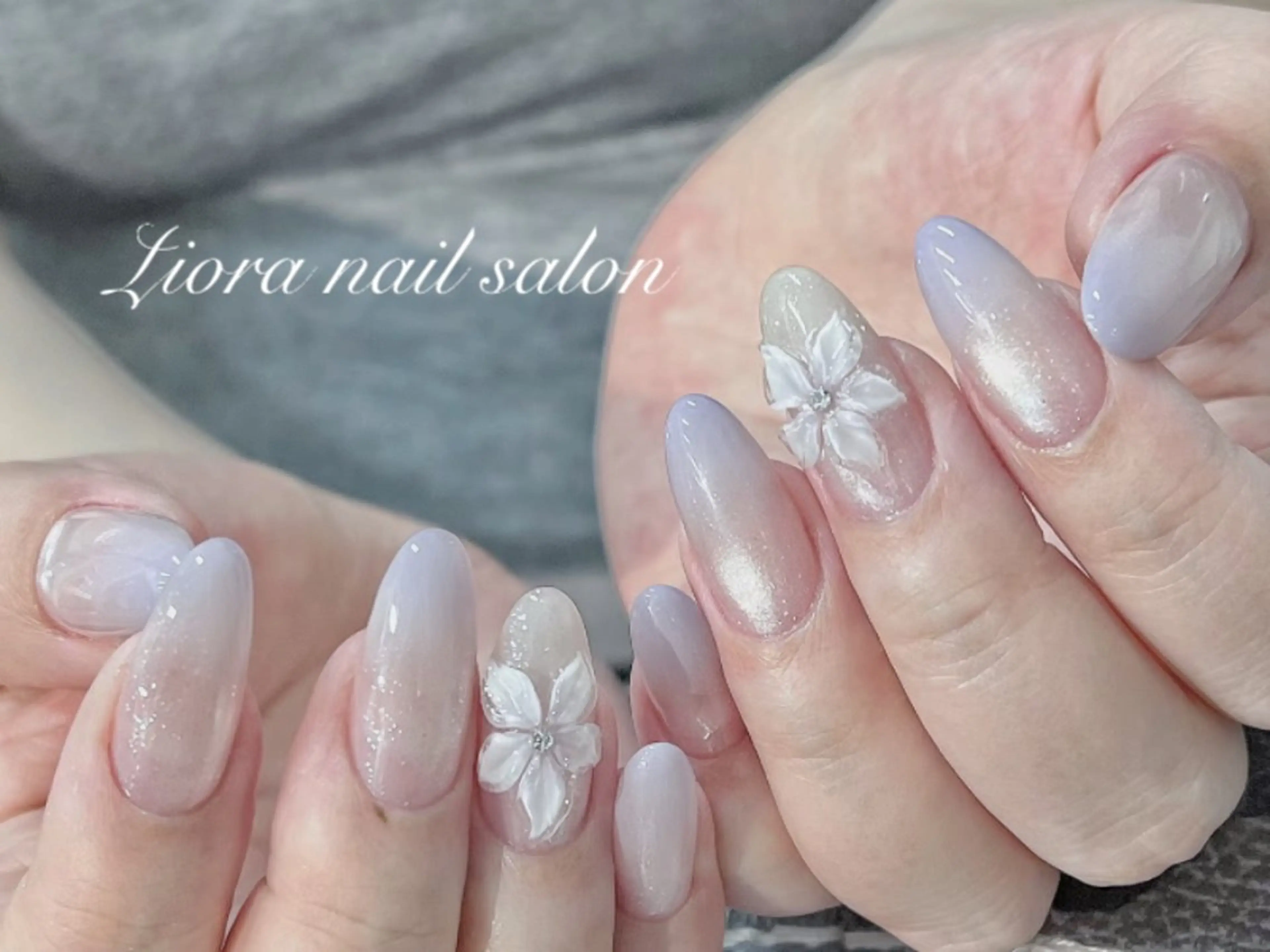 ネイル フレンチネイル ジェルネイル ガーリー グラデーション キラキラネイル ハンドネイル Liora nail 1のネイルデザイン