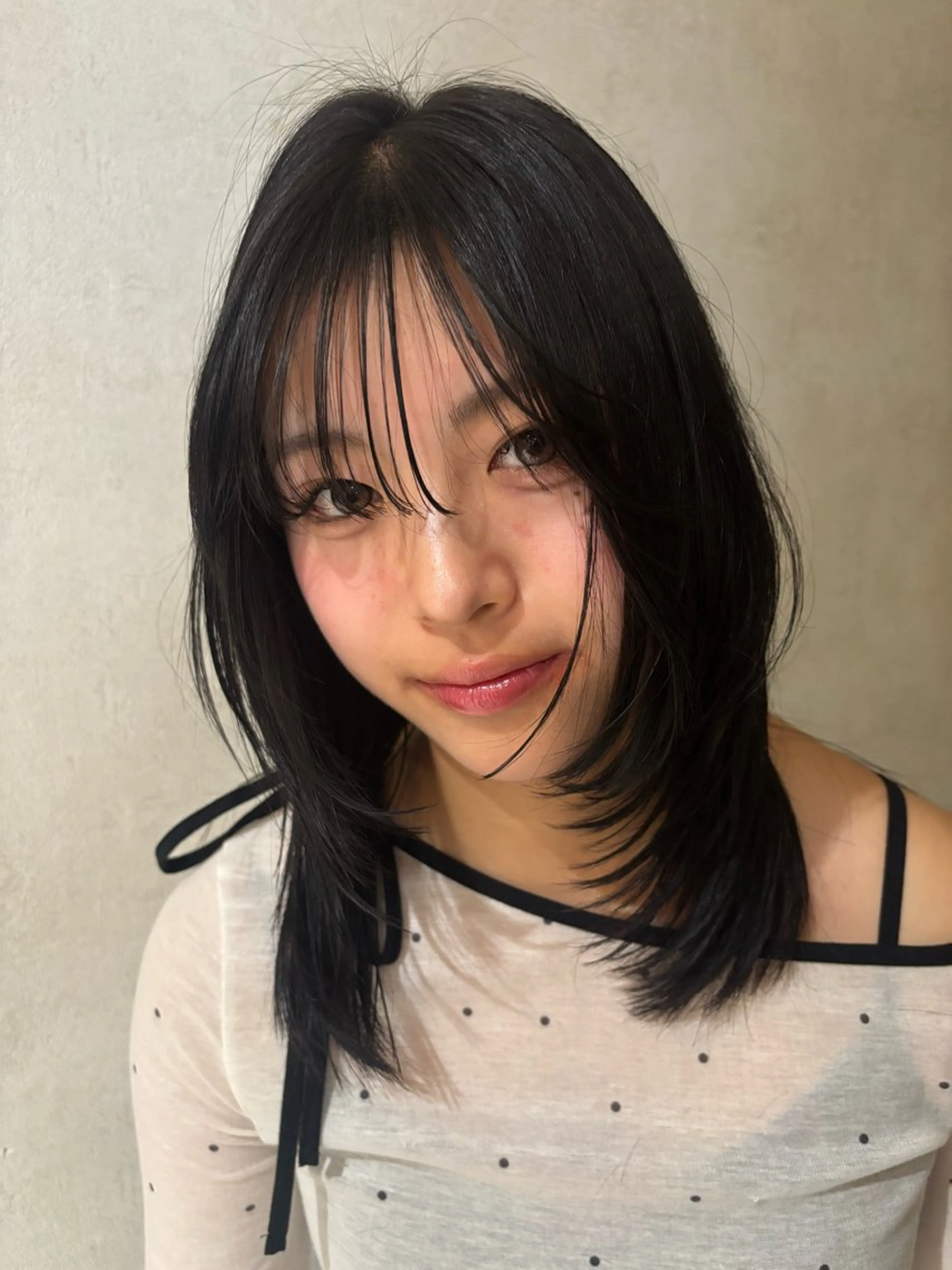 セミロング カット レイヤー/ベージュ/ Yurika🐝🤎のヘアスタイル