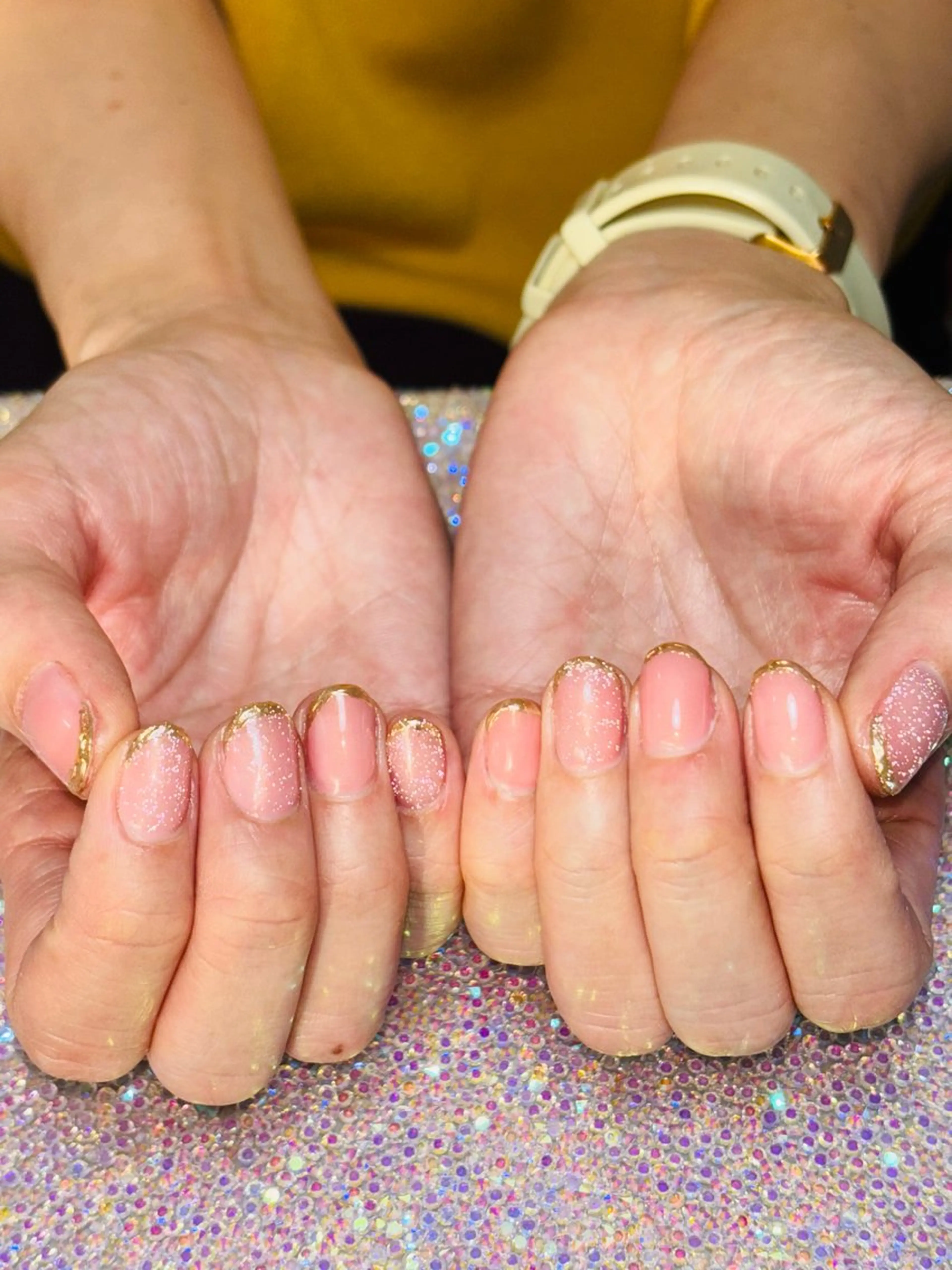 ネイル フラッシュネイル フレンチネイル ミラーネイル ピンク Nail&Spa SeaGlass所属・SeaGlass tomoのネイルデザイン