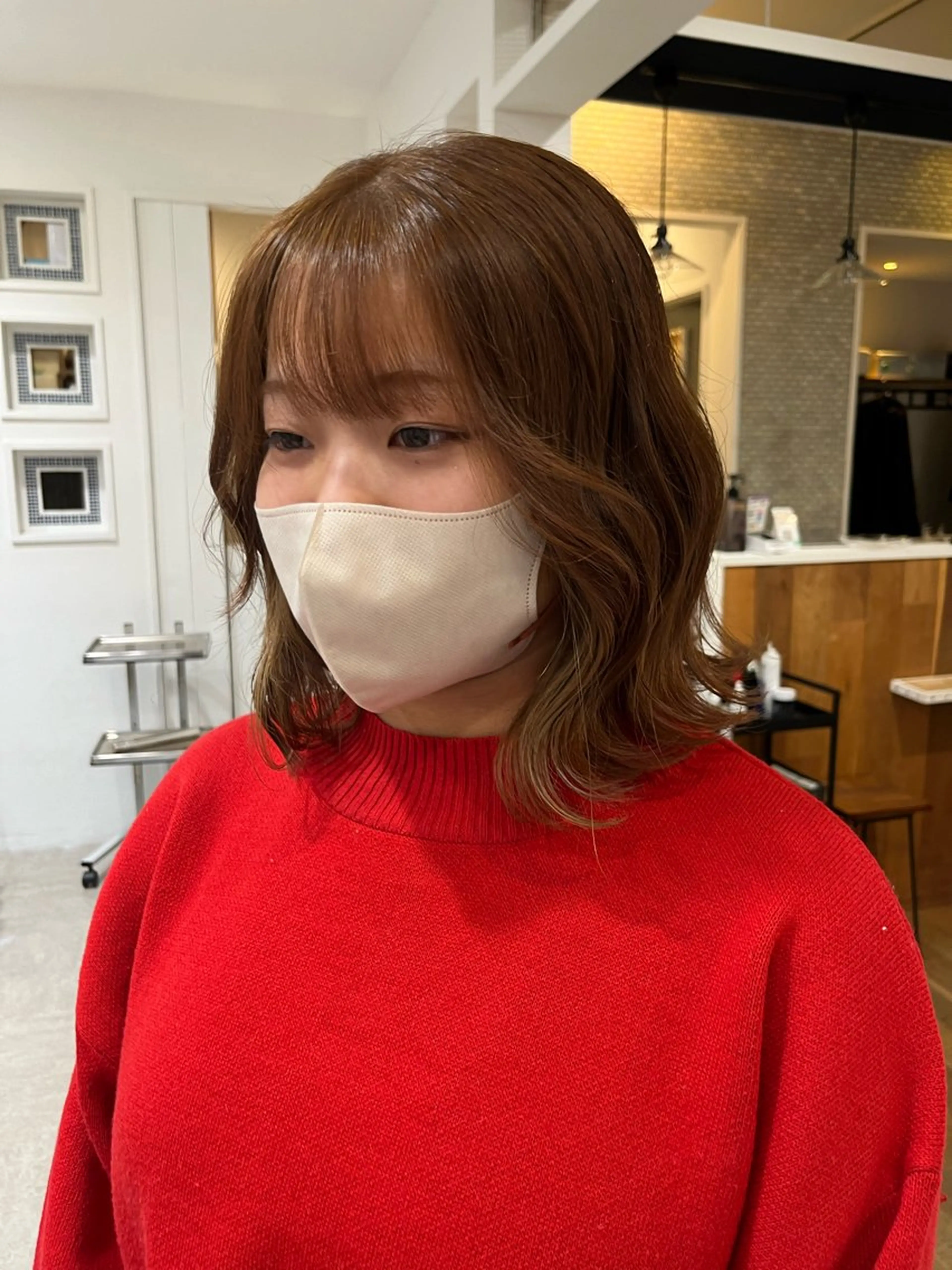 ミディアム トリートメント カット ヘアカラー トリートメント 無料カットモデル‪✨ ✂️Nanami🌷のヘアスタイル