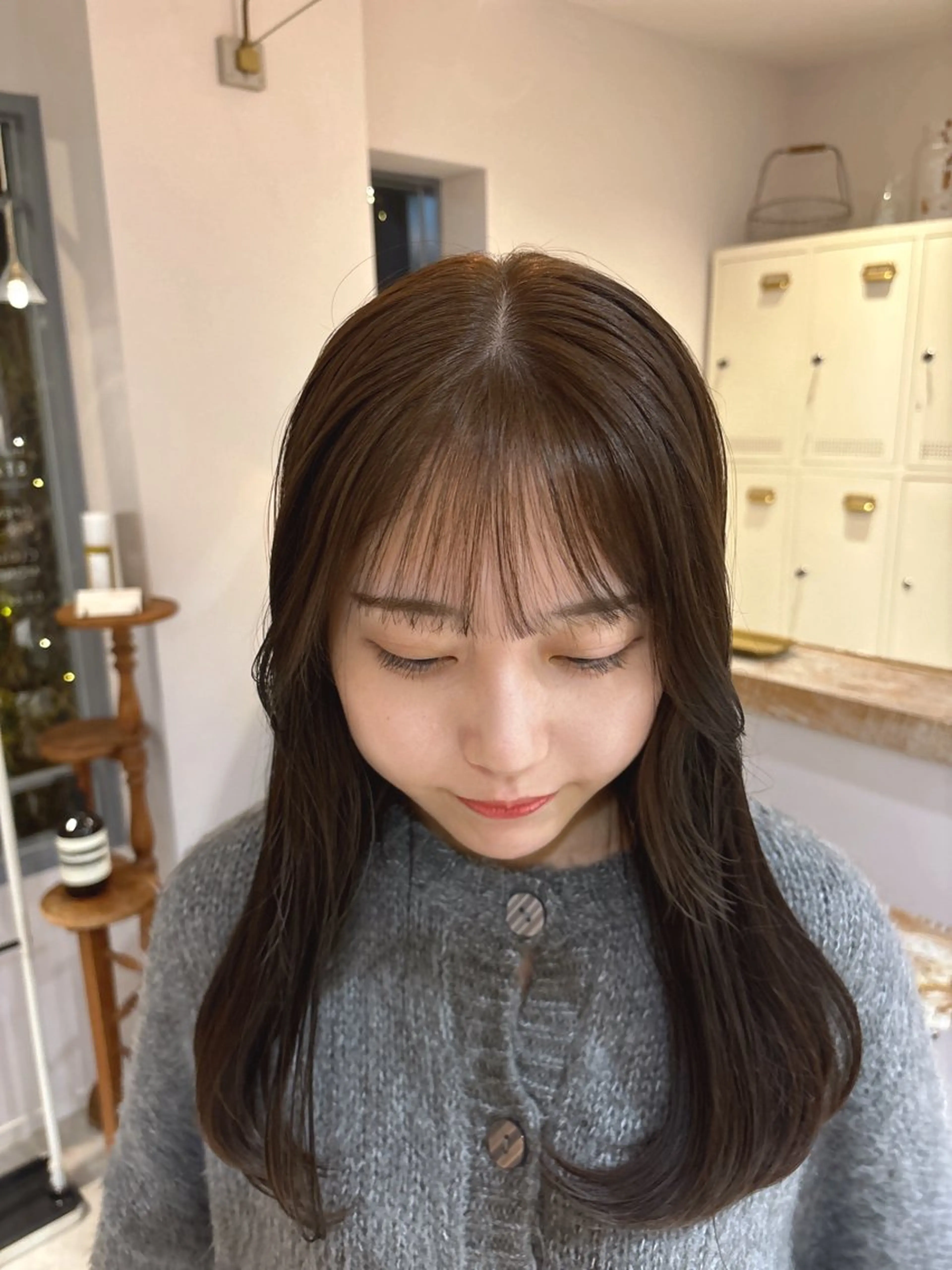 カラー 🎀調布仙川透明感オ リーブカラー干莉🎀のヘアスタイル