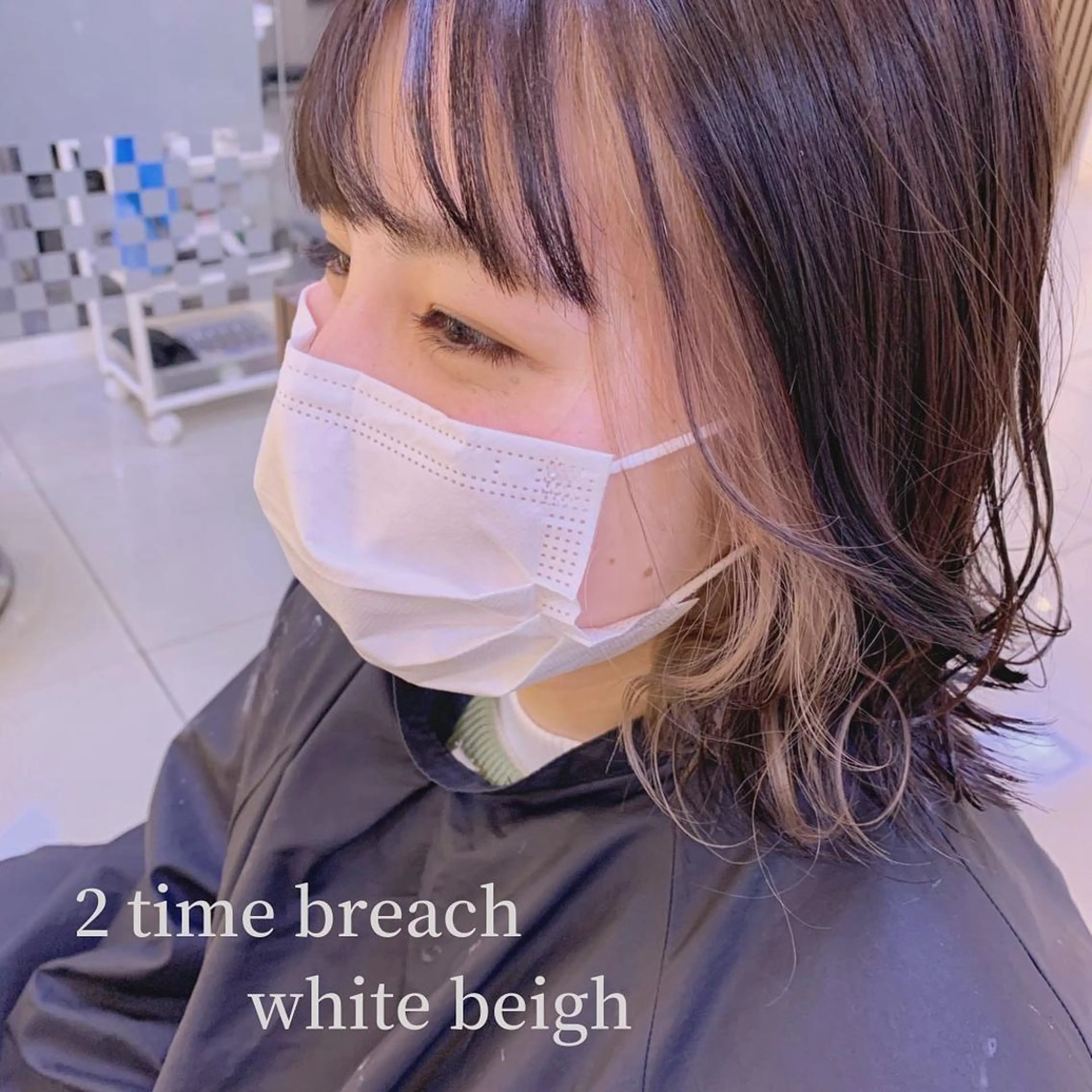 ミディアム カラー ヘアカラー 似合わせカットカラー ♡佐藤捺美のヘアスタイル